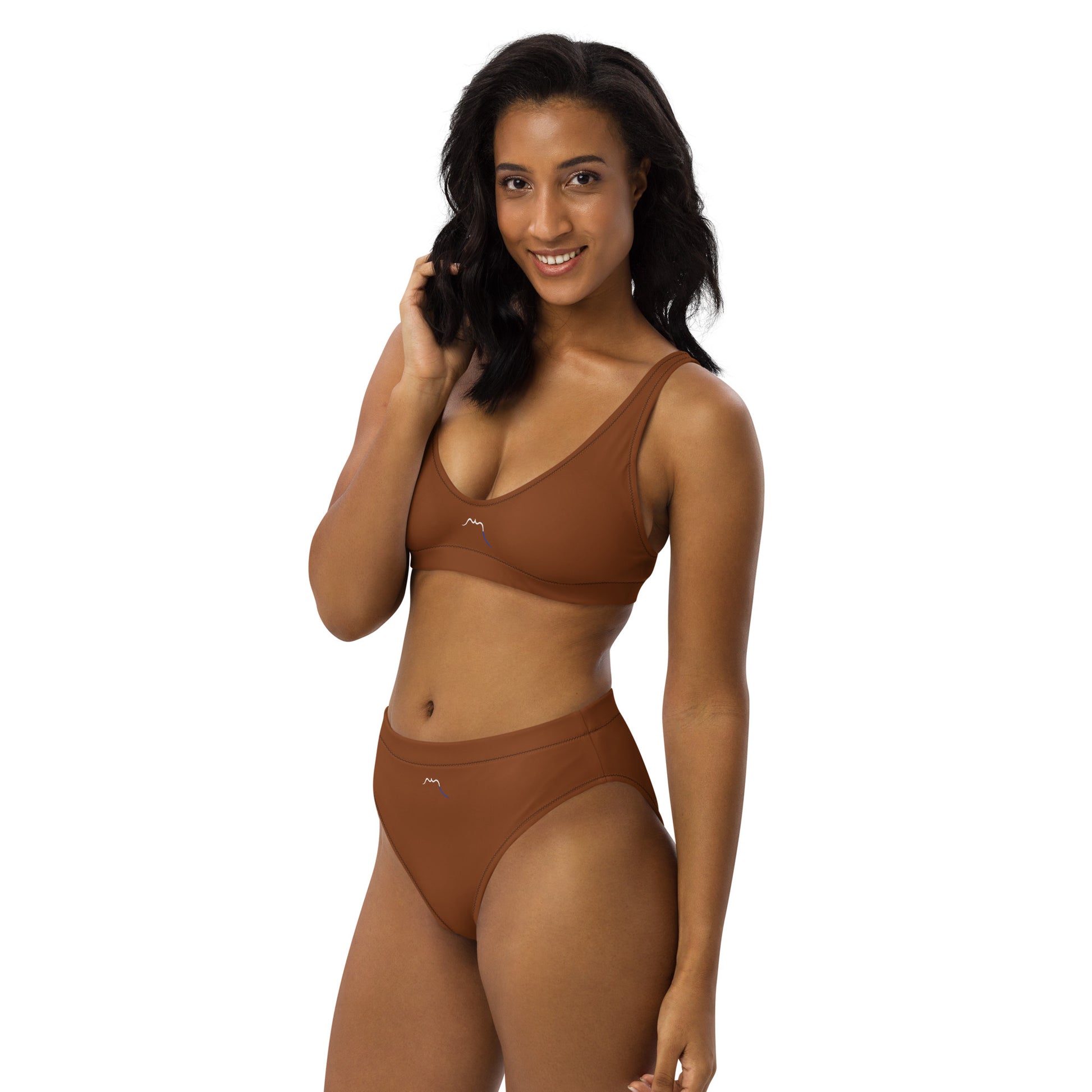 Vue de côté du Bikini Uhabia - coloris caramel