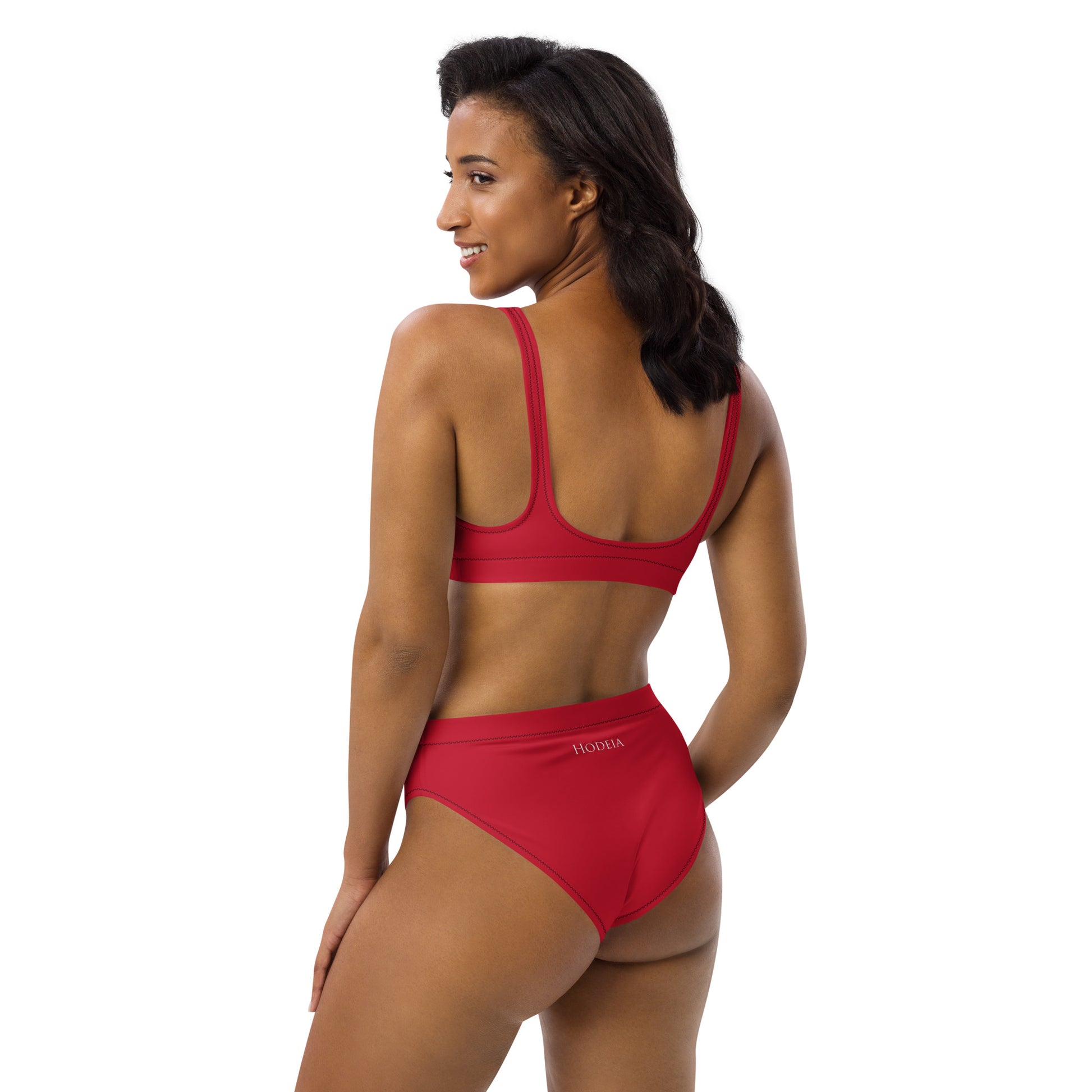 Vue de dos du Bikini Uhabia - coloris rouge foncé