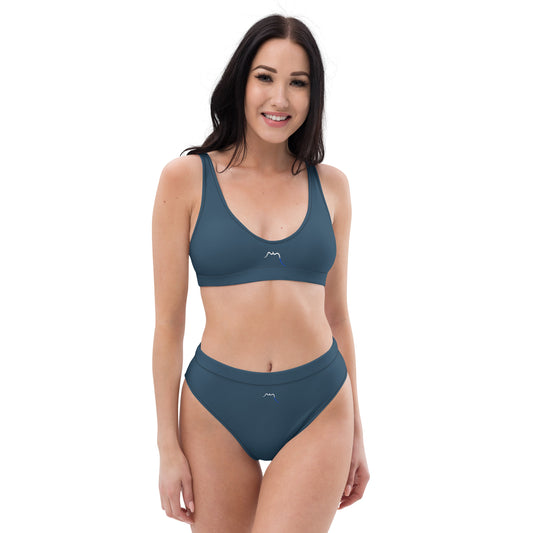Vue de face du Bikini Uhabia - coloris bleu gris