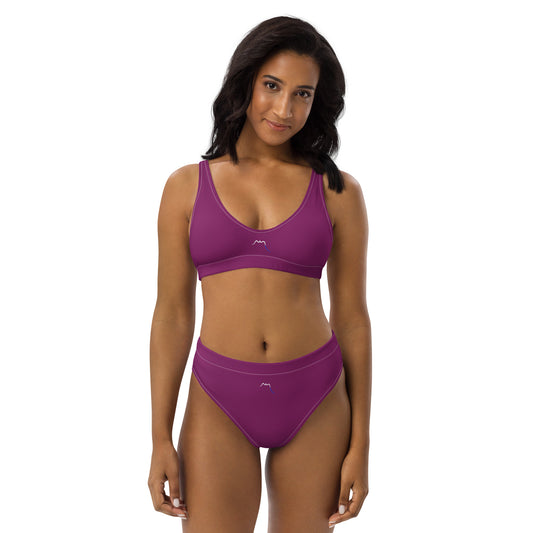 Vue de face du Bikini Uhabia - coloris mauve foncé