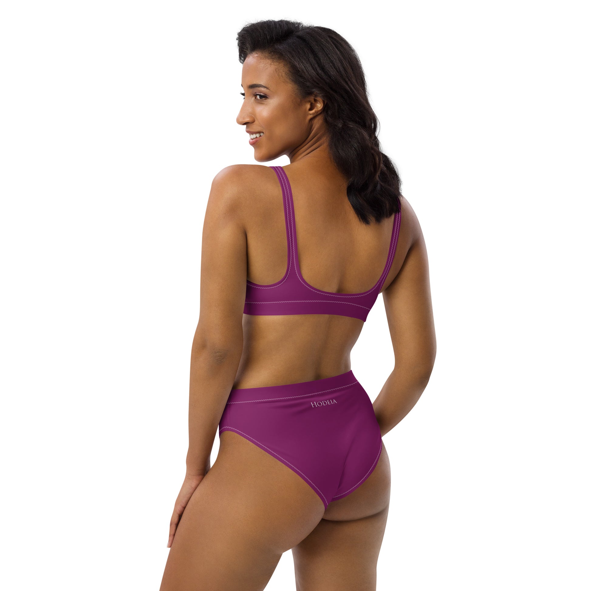 Vue de côté du Bikini Uhabia - coloris mauve foncé