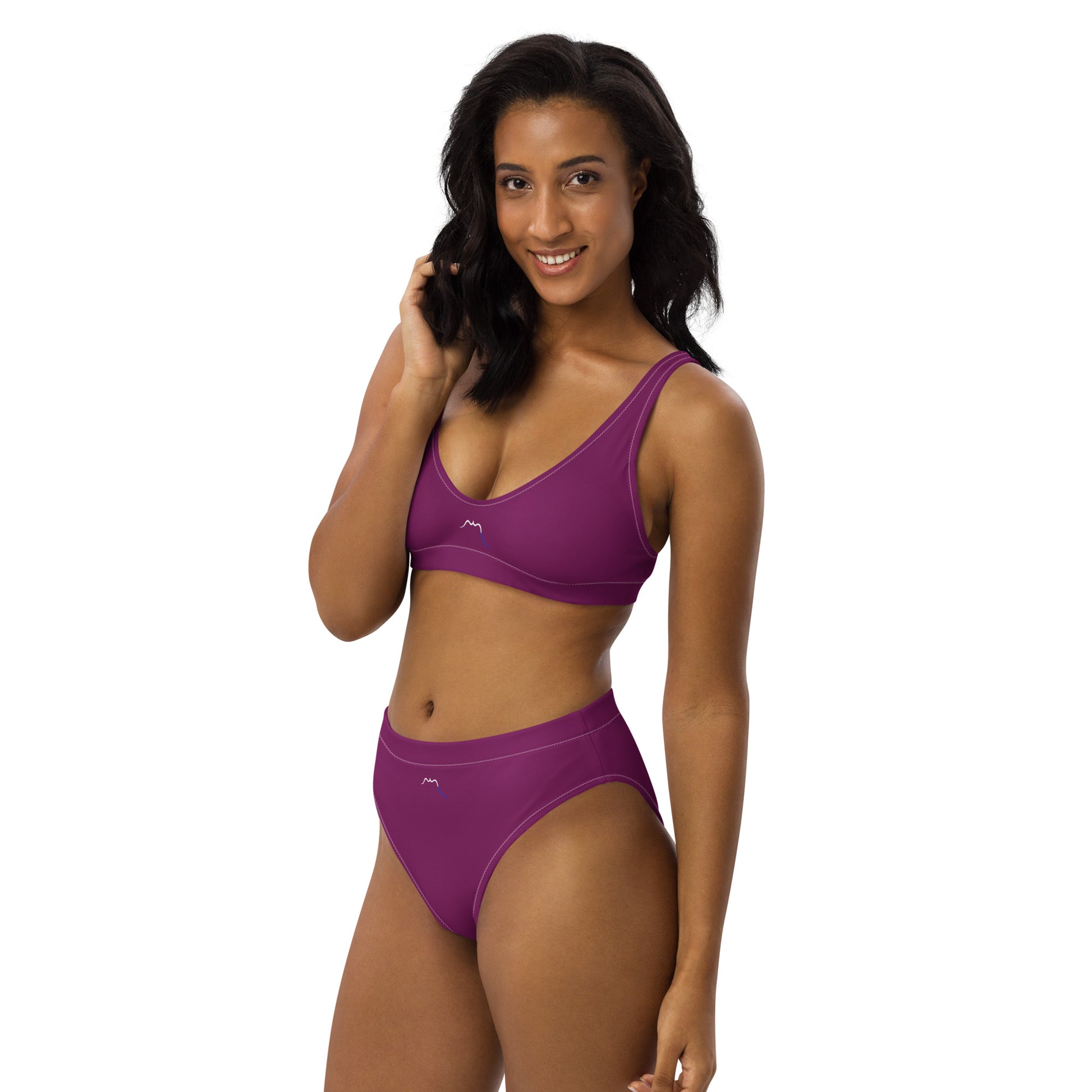 Vue de côté du Bikini Uhabia - coloris mauve foncé