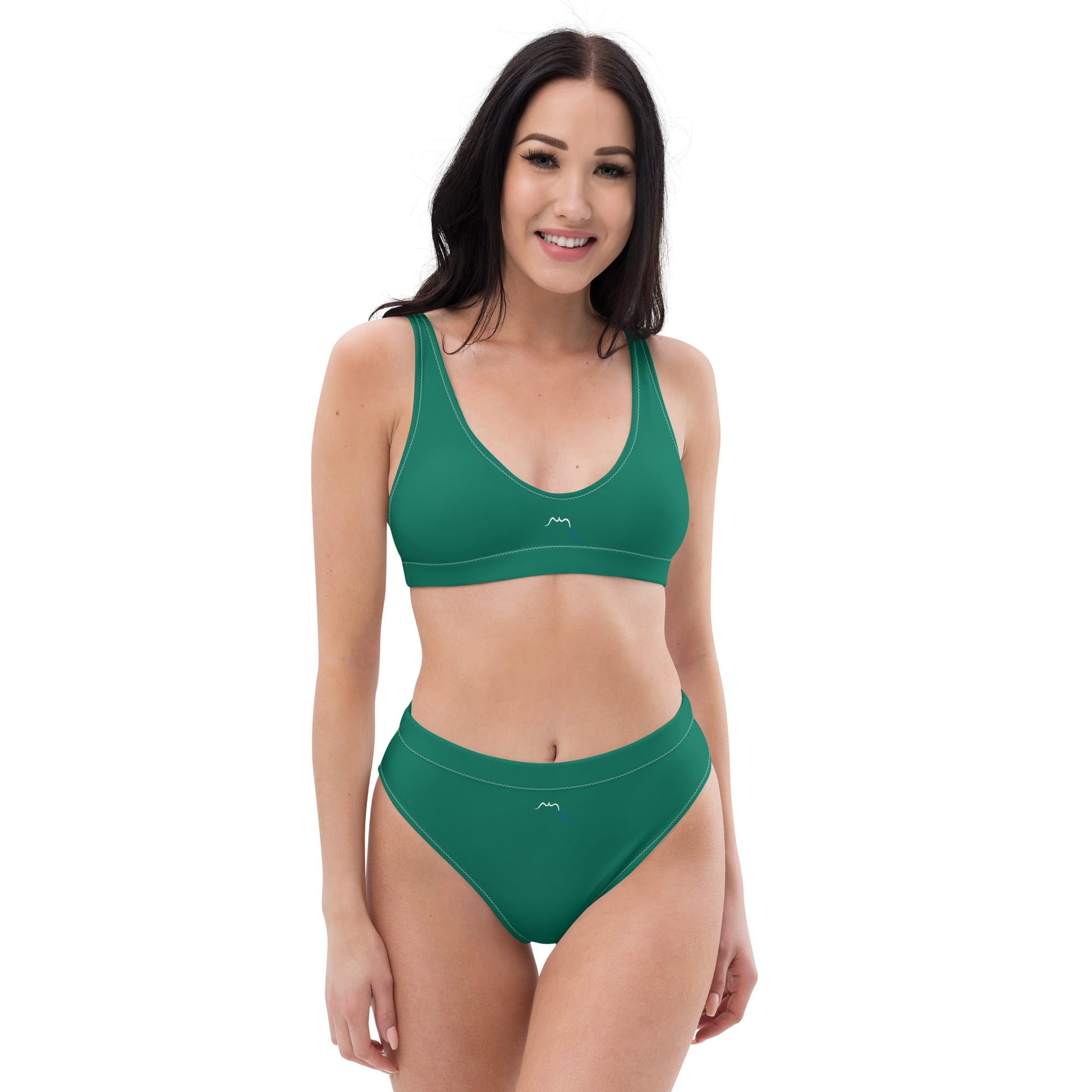 Vue de face du Bikini Uhabia - coloris vert