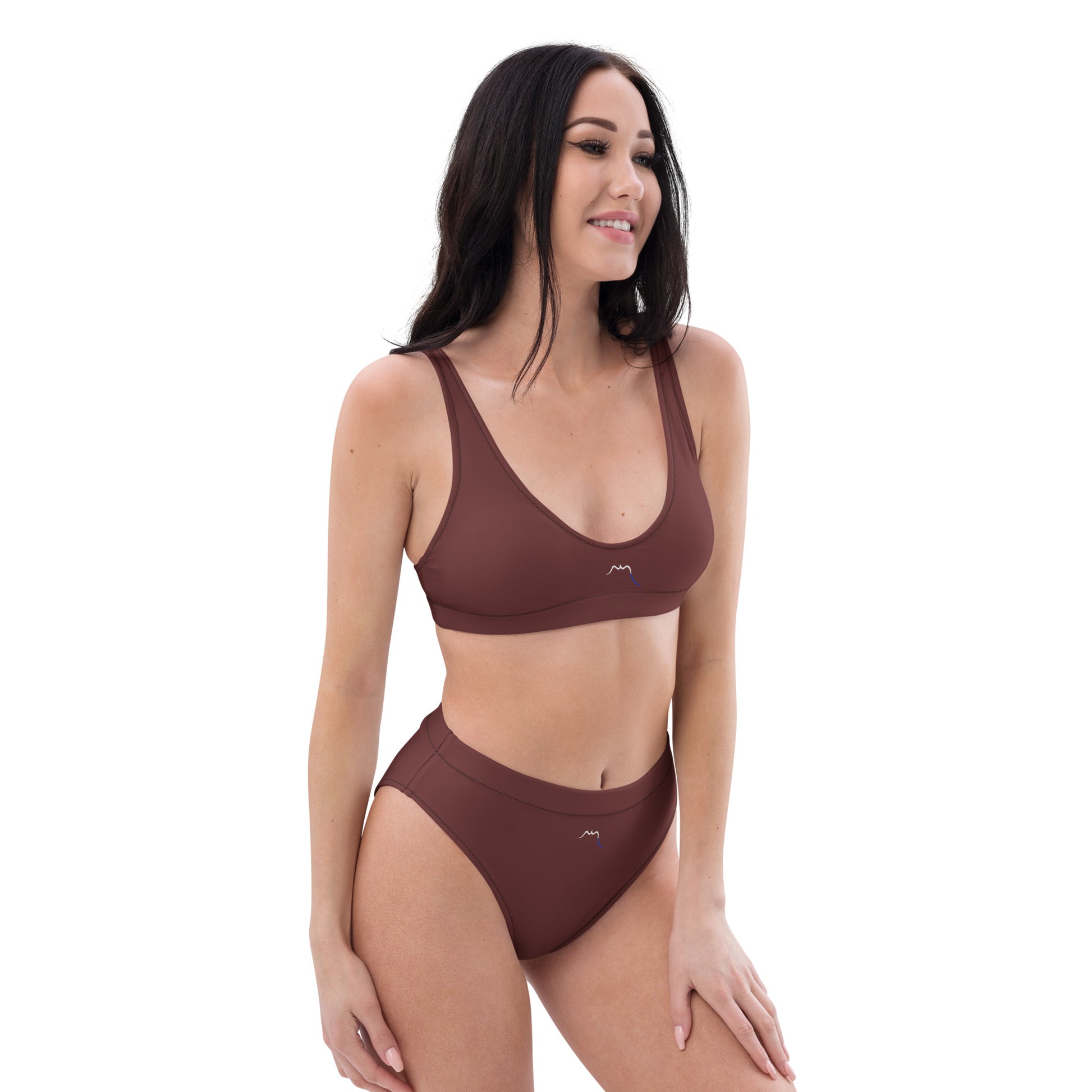 Vue de face du Bikini Uhabia - coloris chocolat