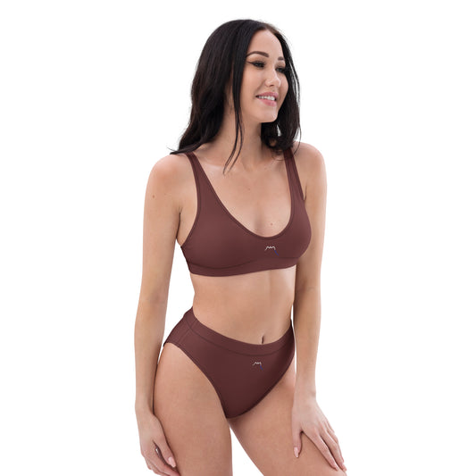 Vue de face du Bikini Uhabia - coloris chocolat