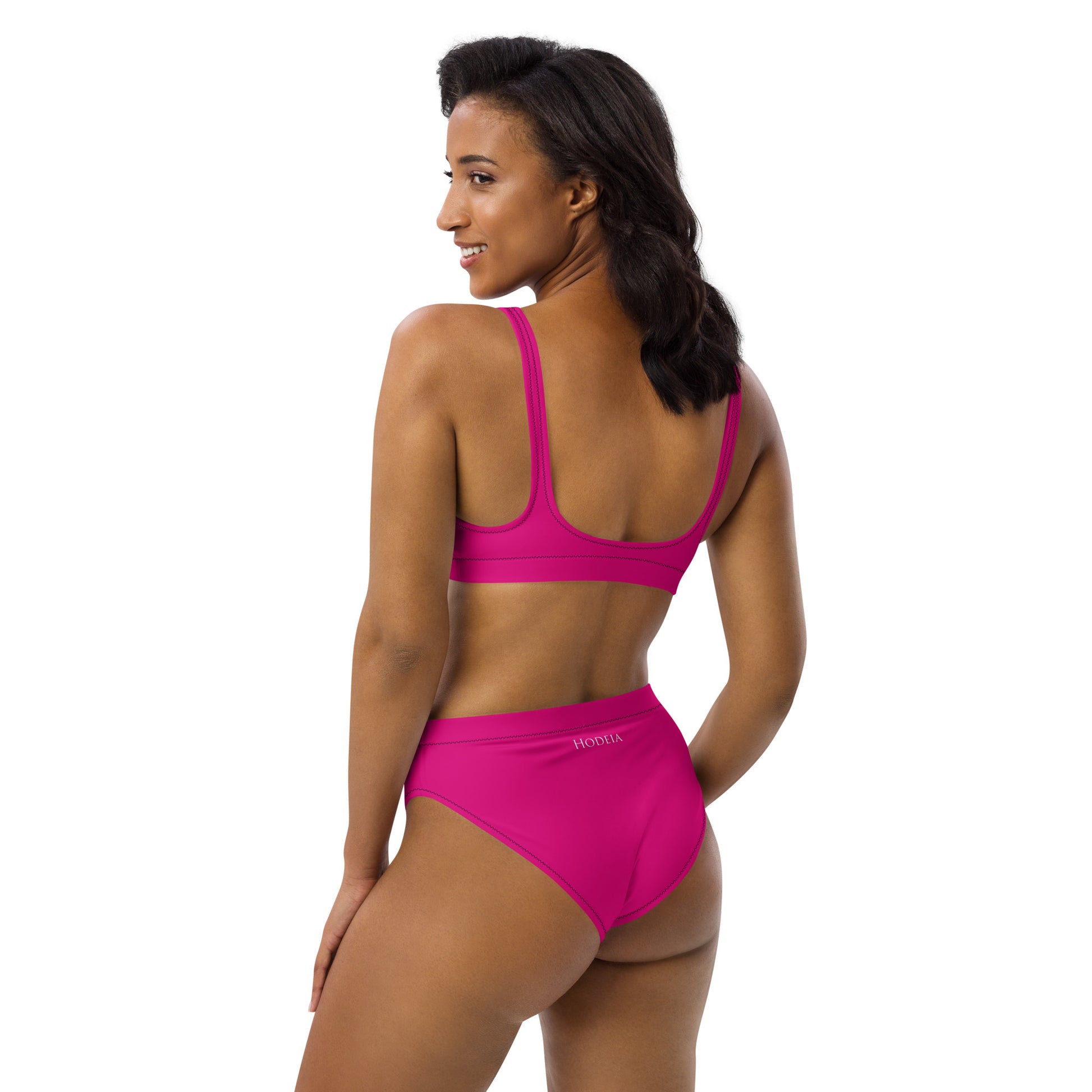Vue de dos du Bikini Uhabia - coloris fuchsia