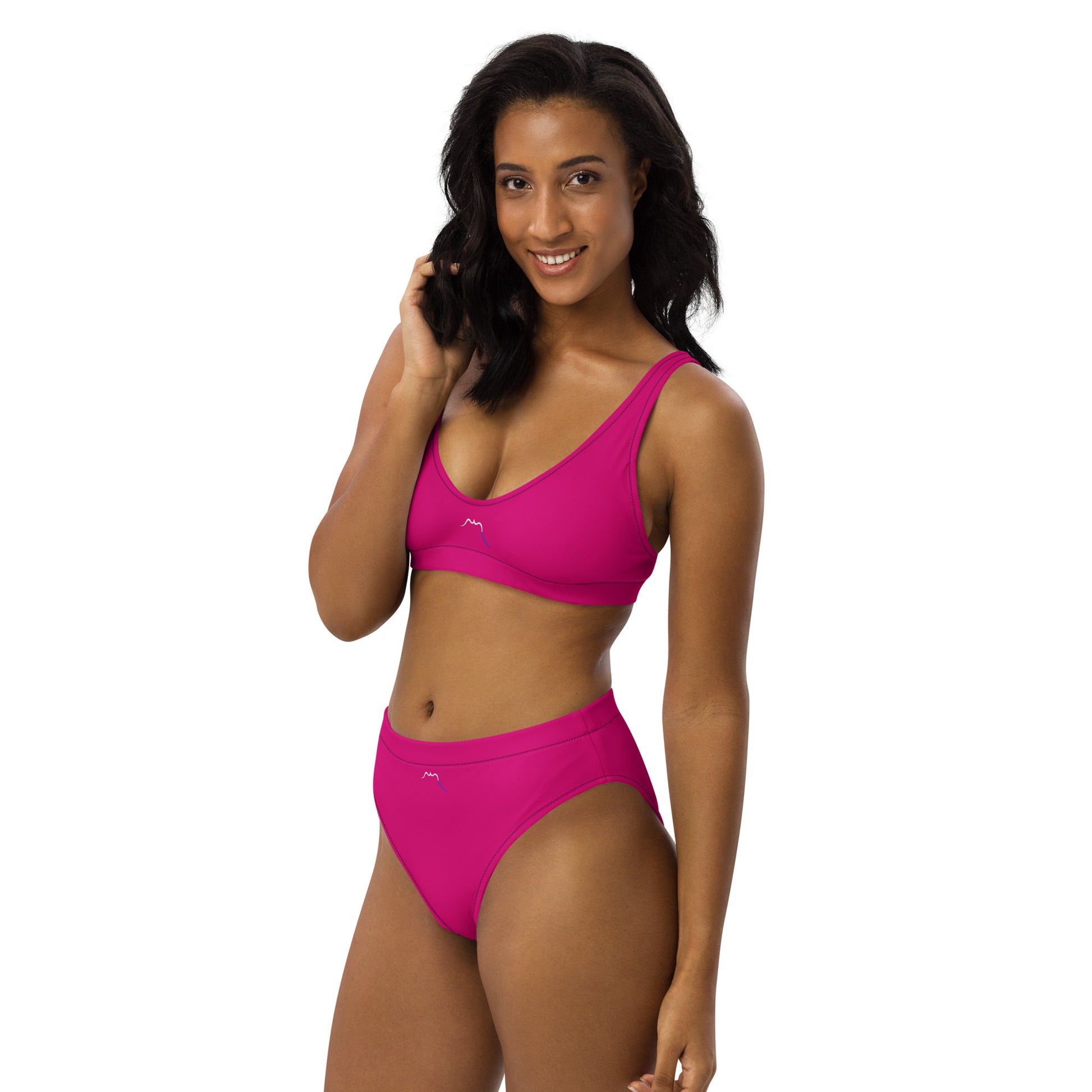 Vue de côté du Bikini Uhabia - coloris fuchsia