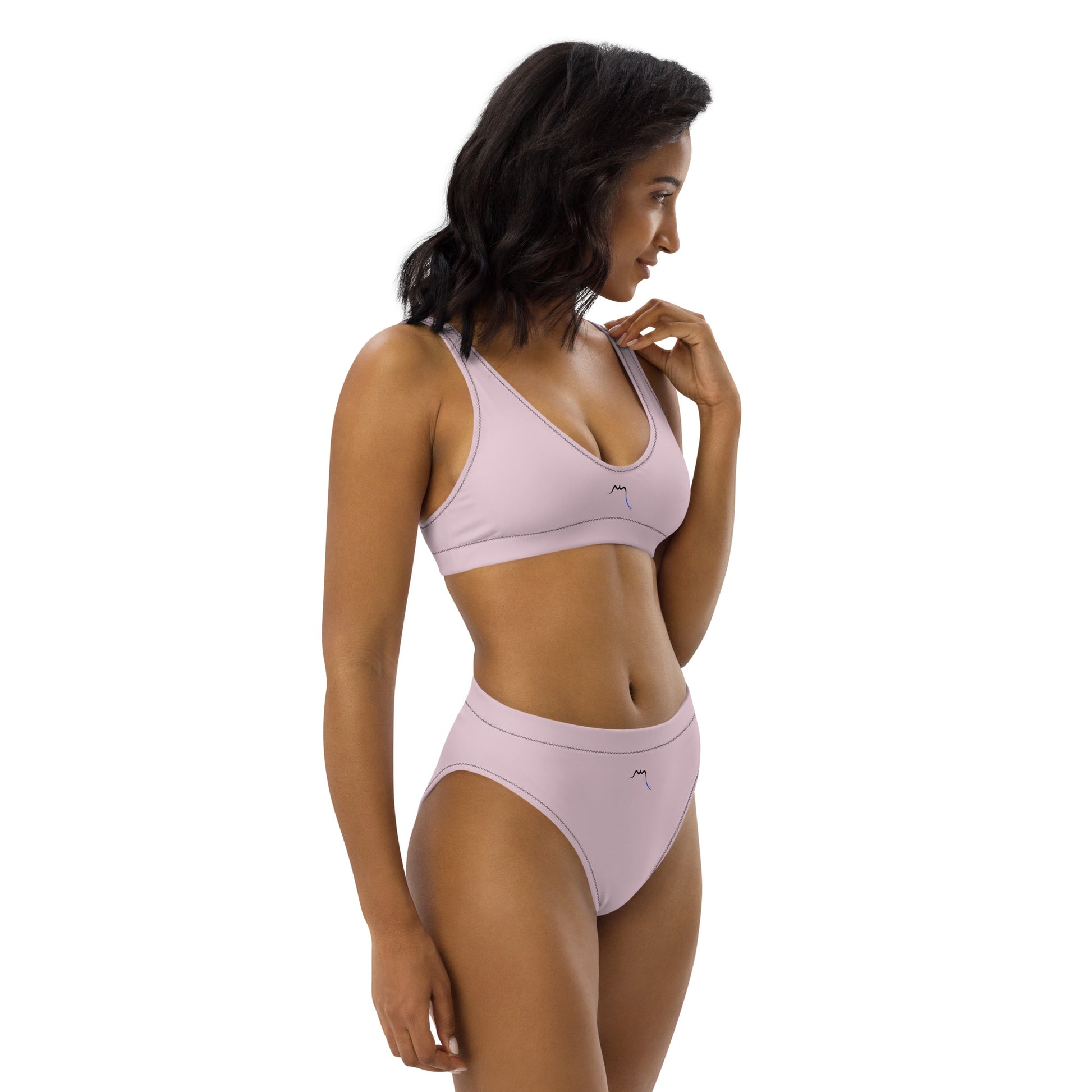 Vue de côté du Bikini Uhabia - coloris pale pink