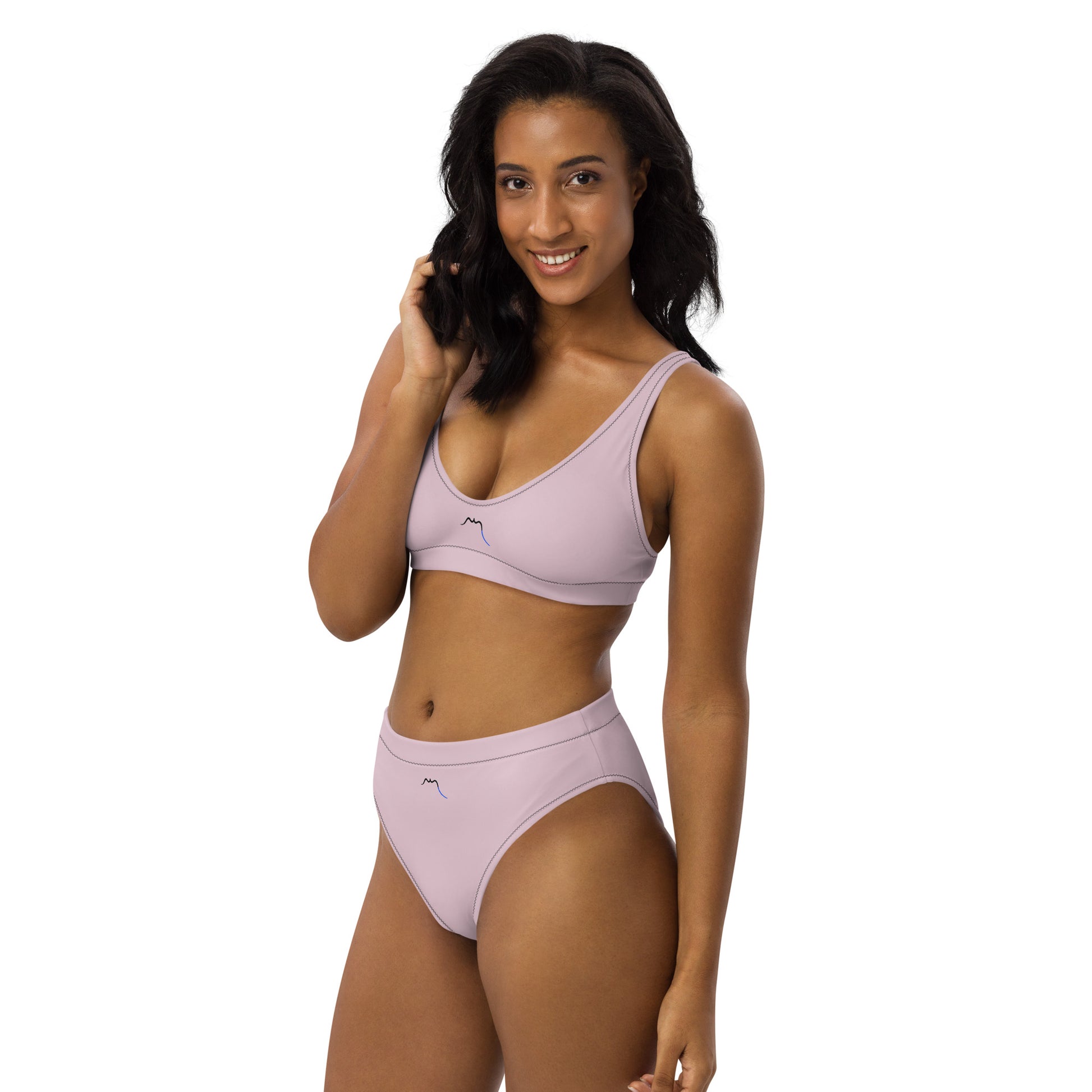 Vue de face du Bikini Uhabia - coloris pale pink