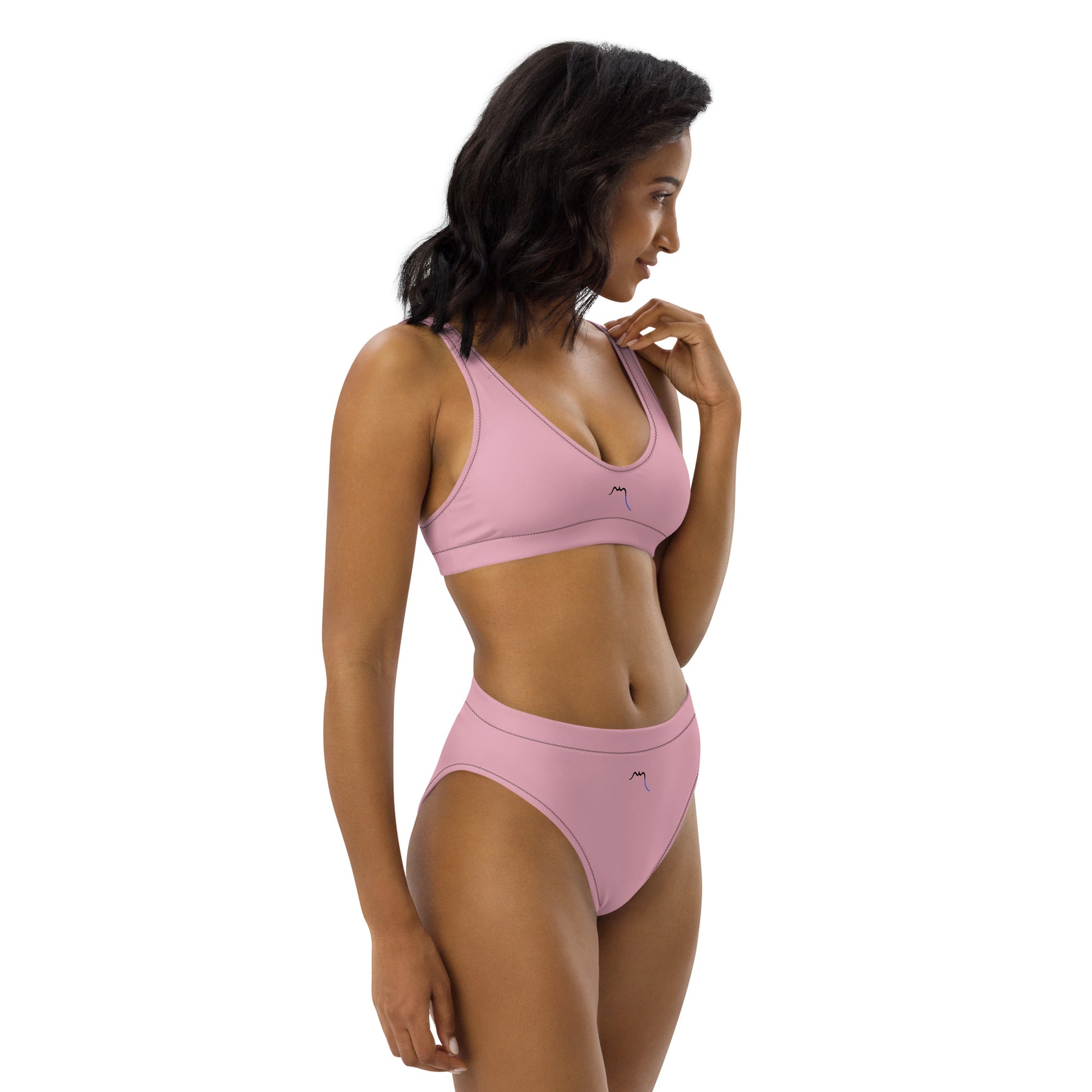 Vue de côté du Bikini Uhabia - coloris vieux rose