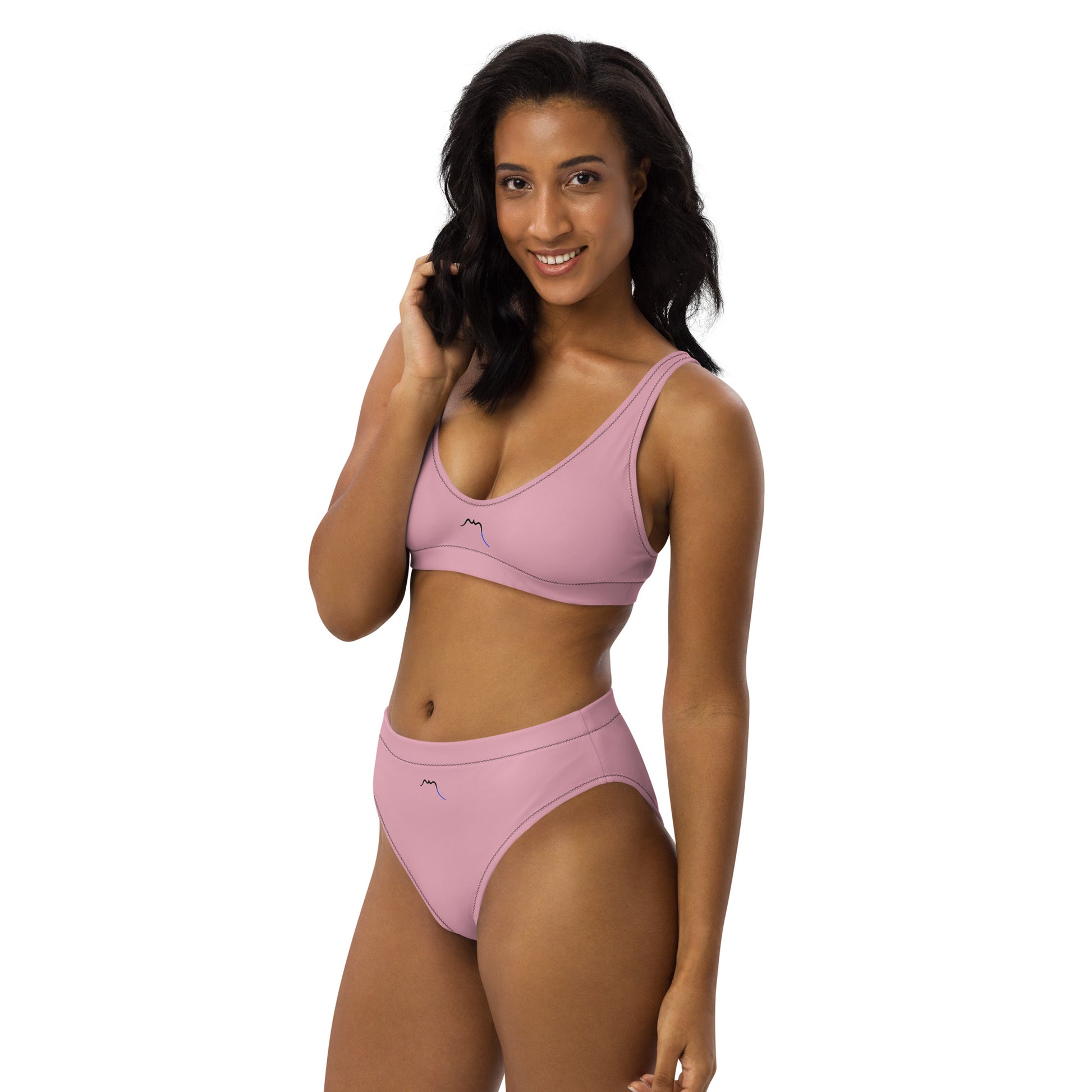 Vue de côté du Bikini Uhabia - coloris vieux rose