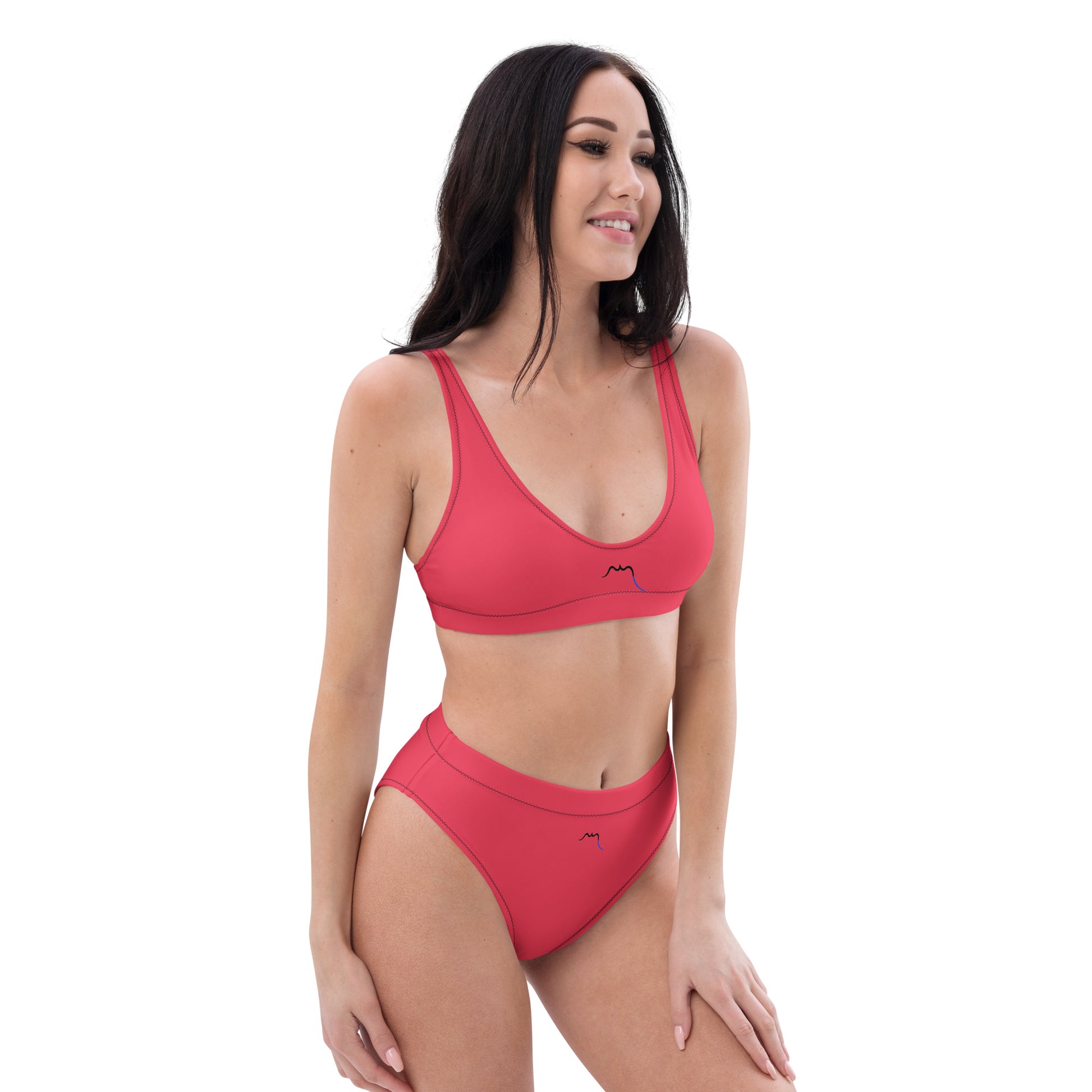 Vue de face du Bikini Uhabia - coloris rose foncé