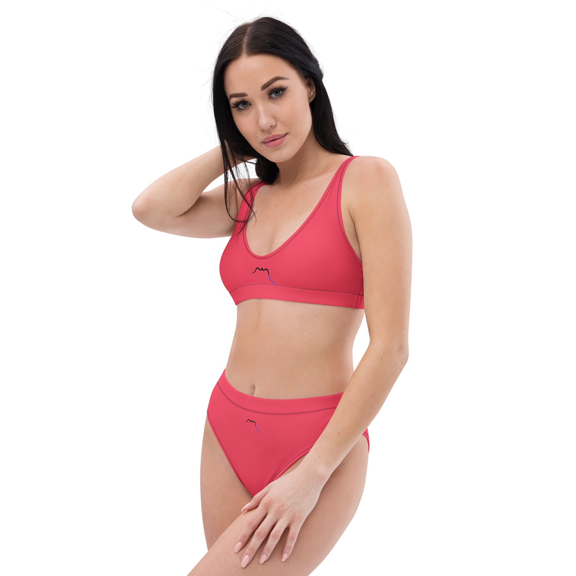 Vue de côté du Bikini Uhabia - coloris rose foncé