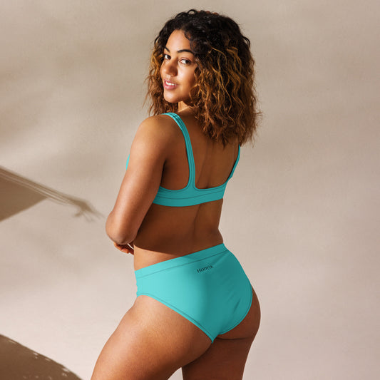 Vue de dos du Bikini Uhabia - coloris bleu turquoise