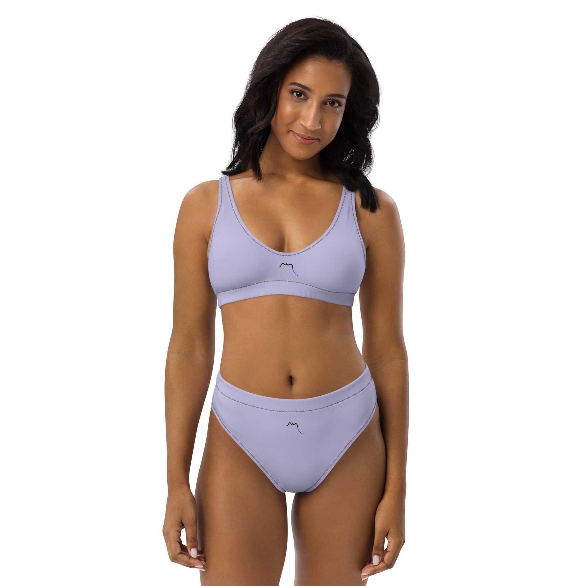 Vue de face du Bikini Uhabia - coloris mauve clair