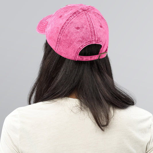 Vue de dos de la casquette vintage en sergé de coton - coloris rose