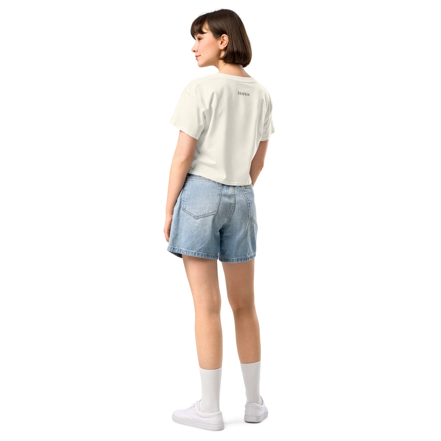 Vue de dos du Crop-Top Coton Puppy - coloris beige clair
