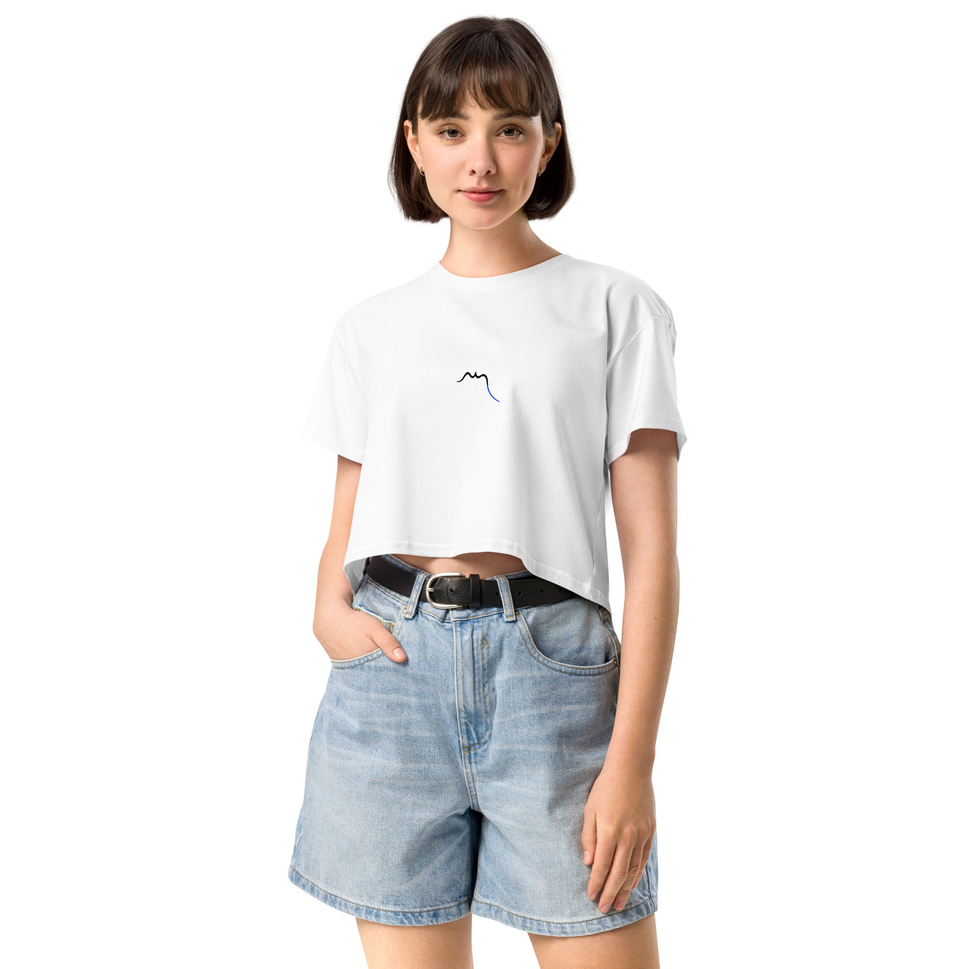 Vue de face du Crop-Top Coton Puppy - coloris blanc