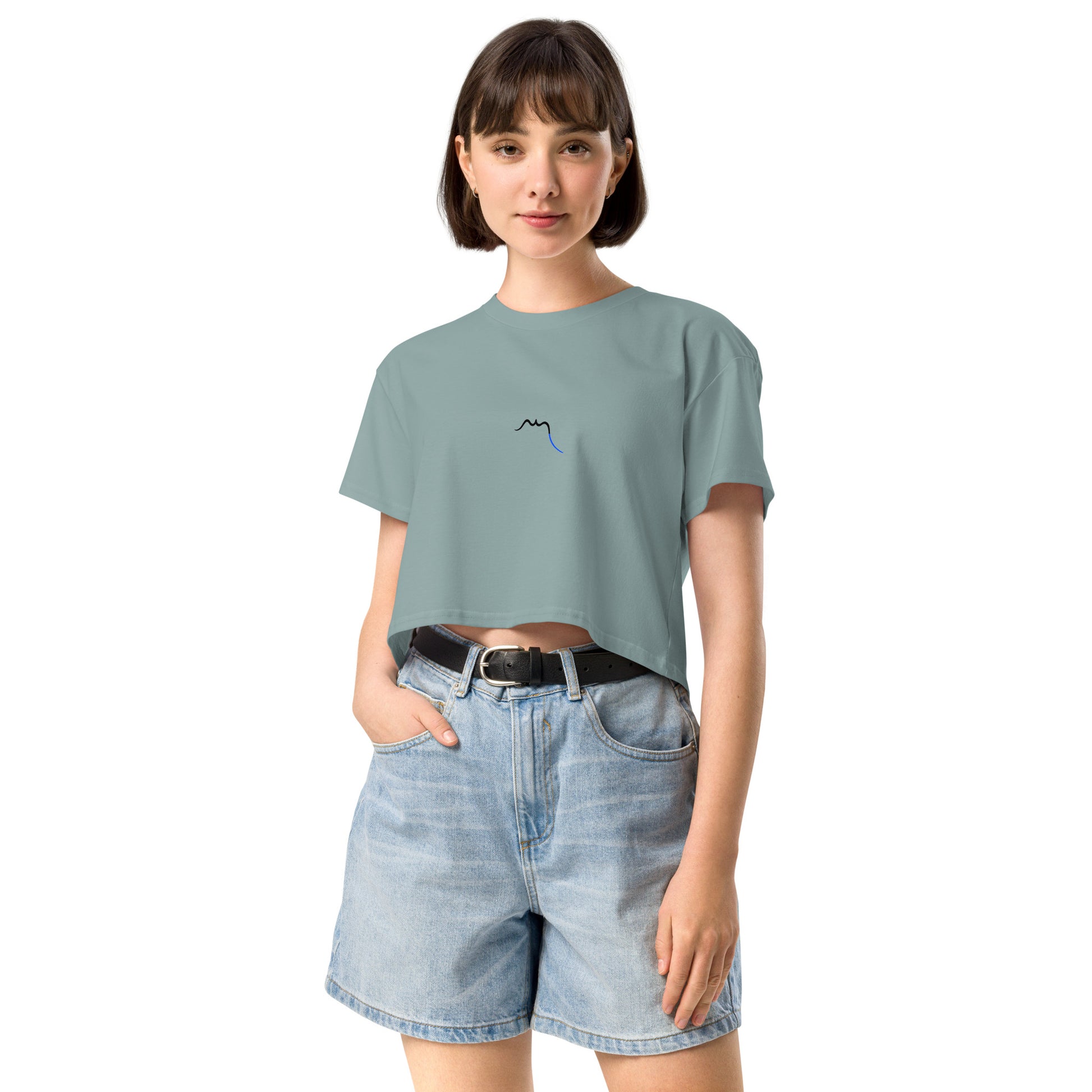 Vue de face du Crop-Top Coton Puppy - coloris mineral