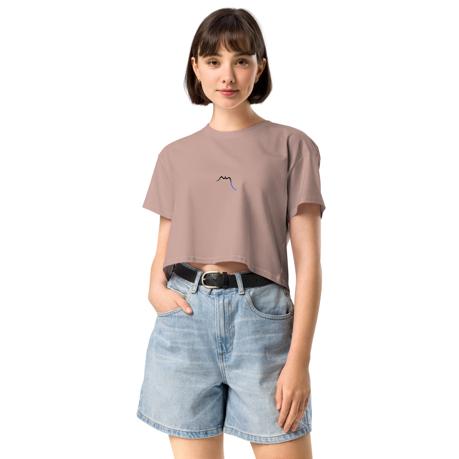 Vue de face du Crop-Top Coton Puppy - coloris hazy pink