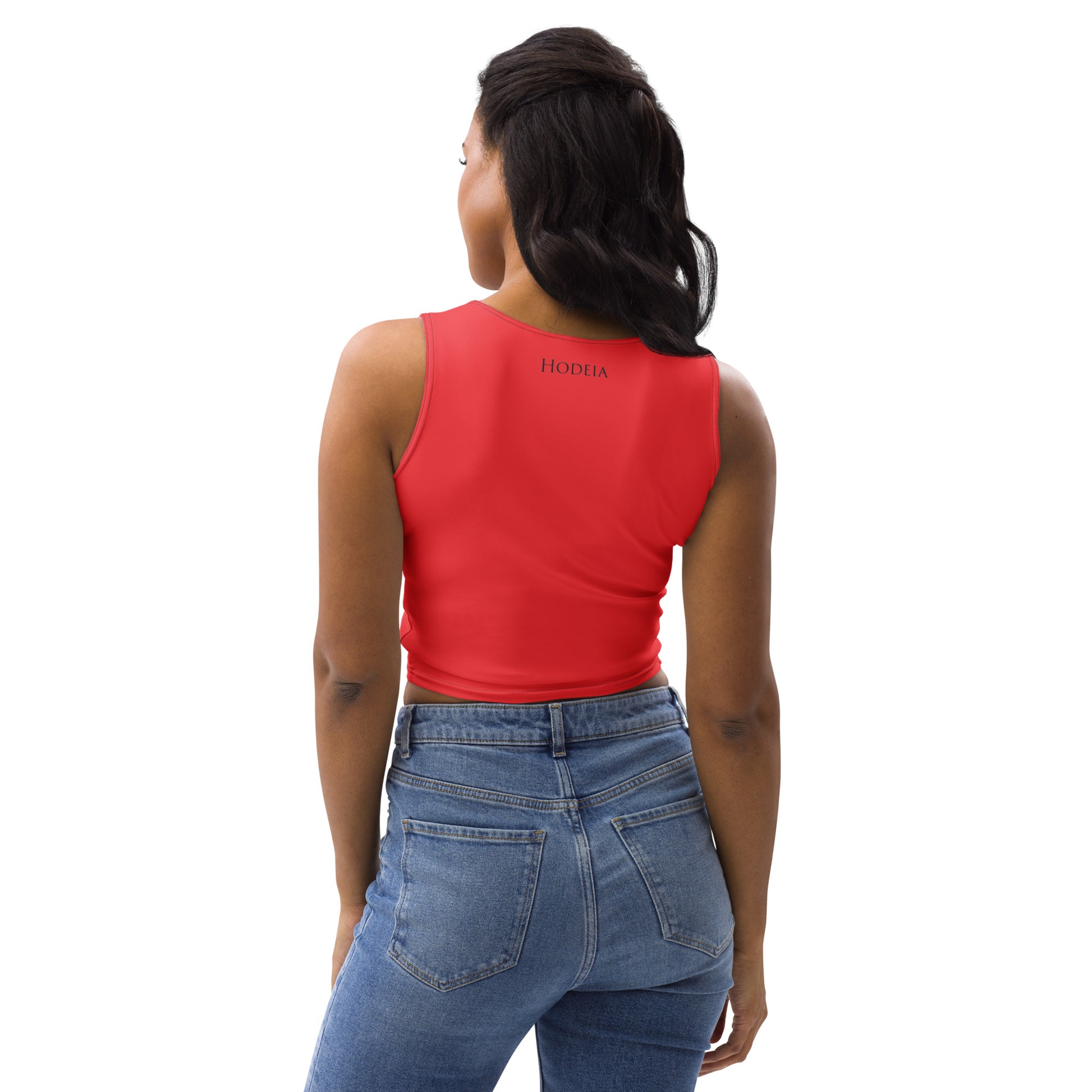 Vue de dos du Crop-Top Yesa - coloris rouge