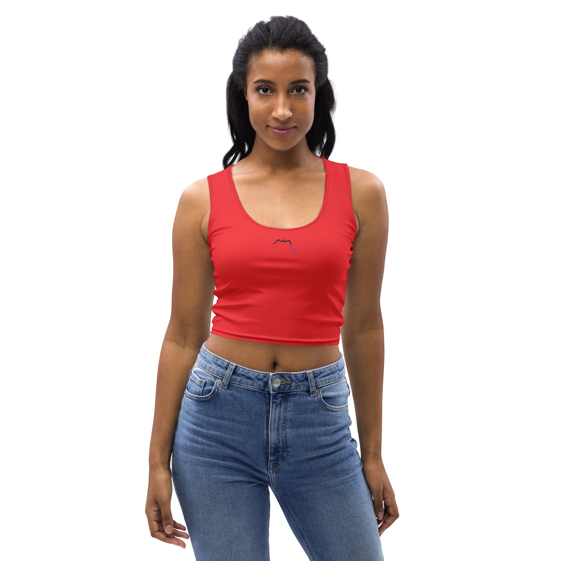 Vue de face du Crop-Top Yesa - coloris rouge
