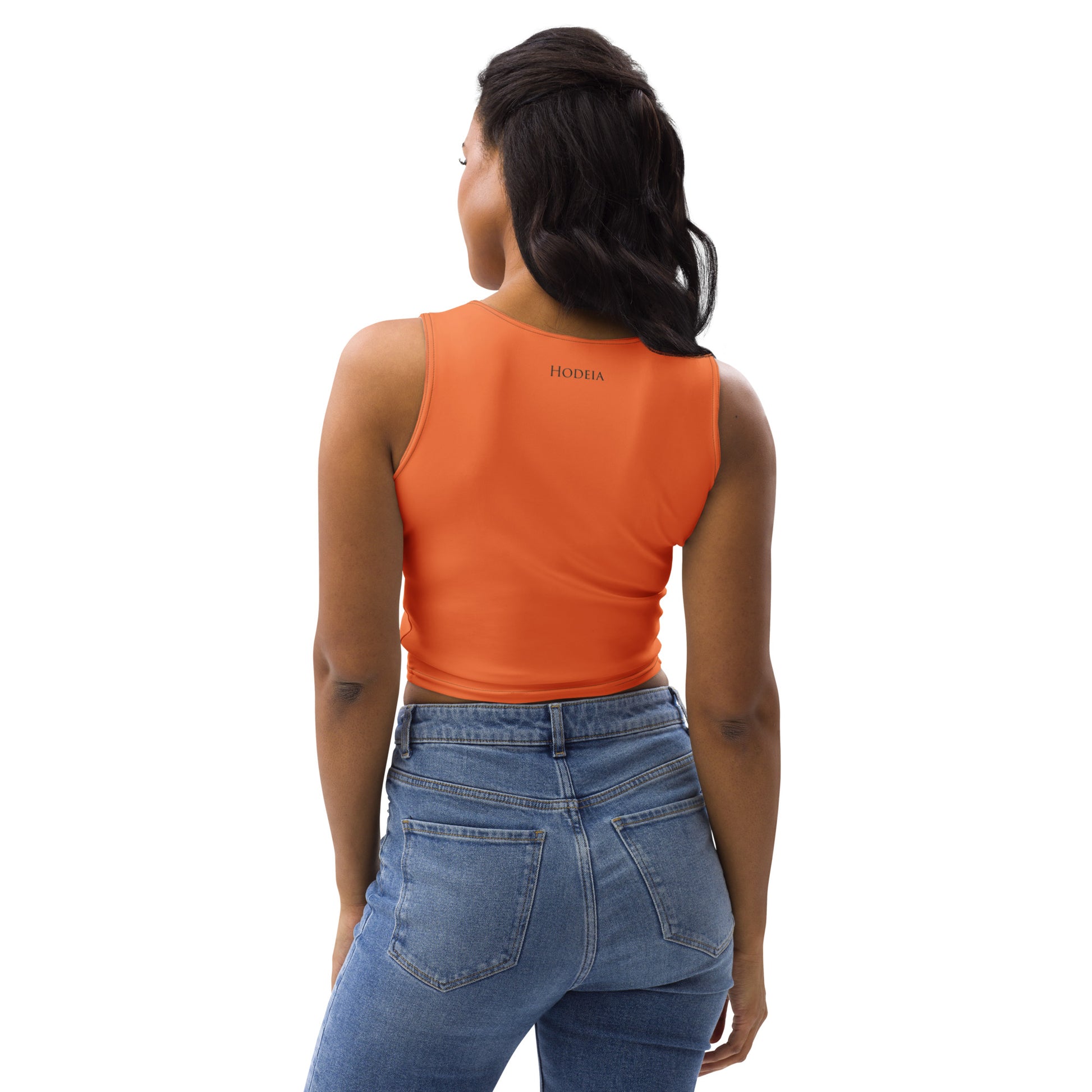 Vue de dos du Crop-Top Yesa - coloris orange