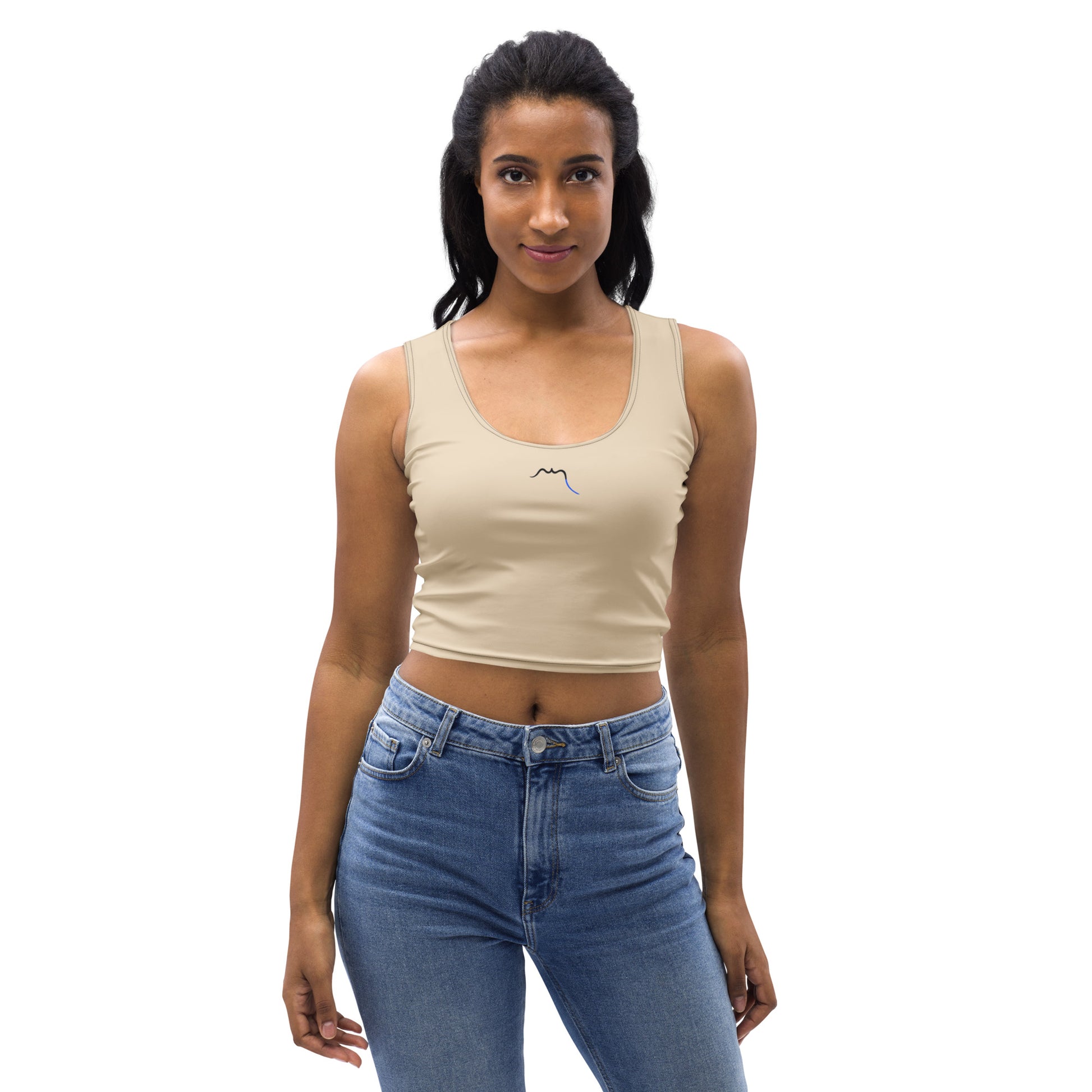 Vue de face du Crop-Top Yesa - coloris beige