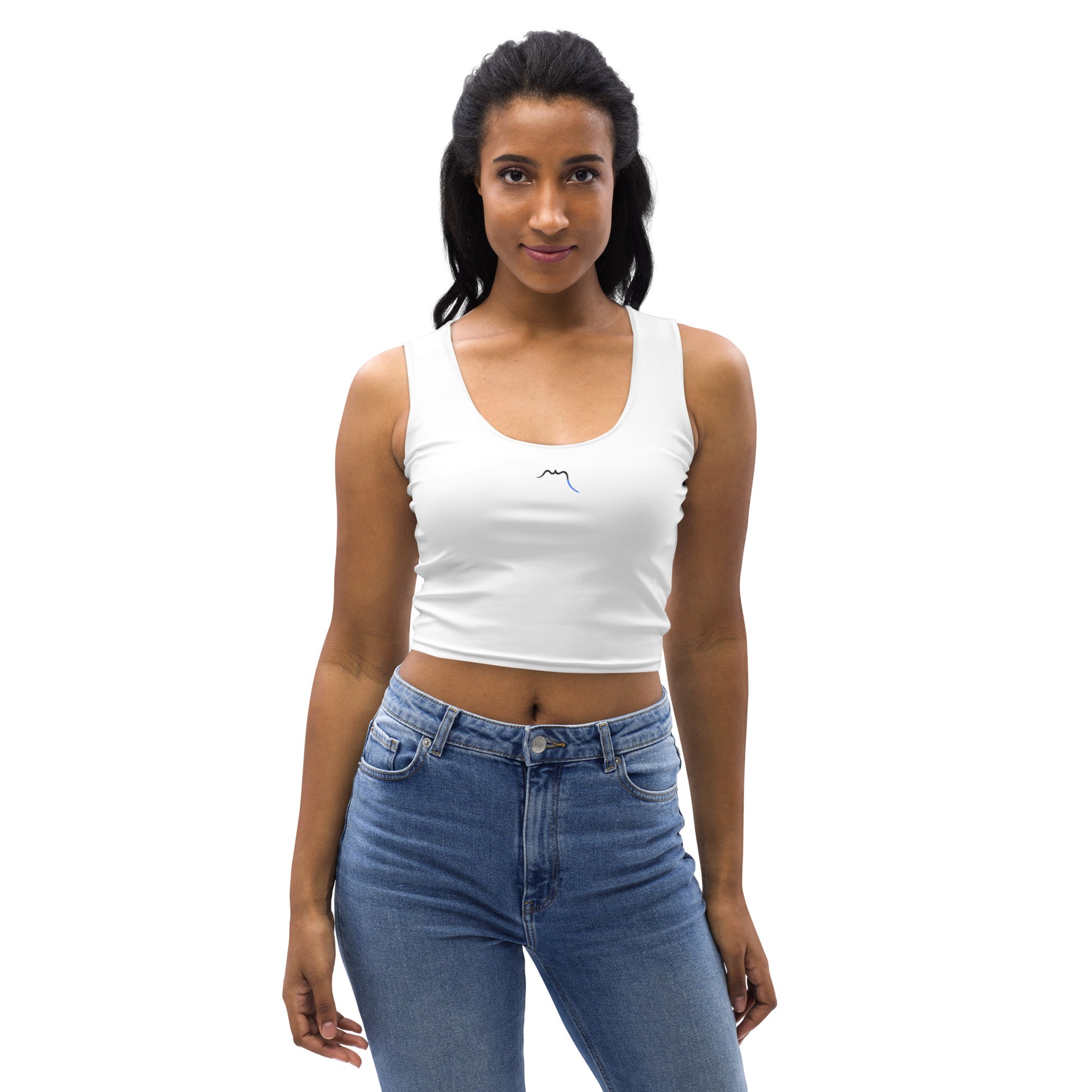 Vue de face du Crop-Top Yesa - coloris blanc