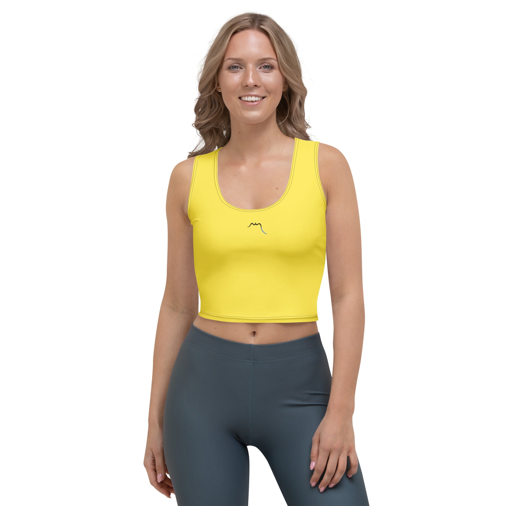 Vue de face du Crop-Top Yesa - coloris jaune