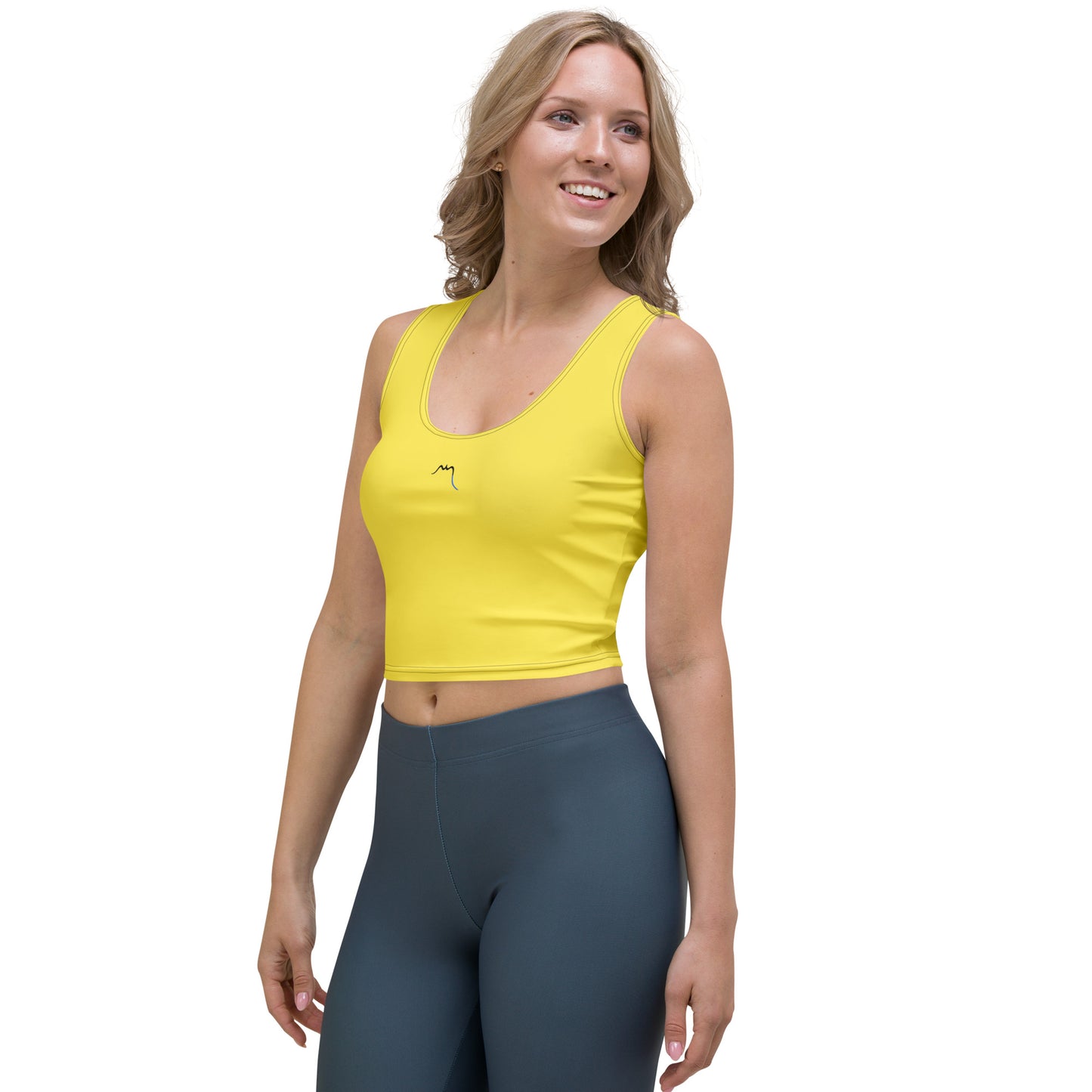Vue de côté du Crop-Top Yesa - coloris jaune