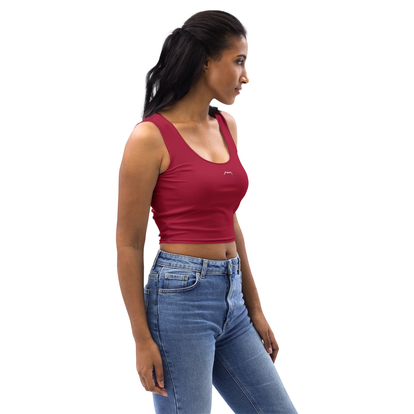 Vue de côté du Crop-Top Yesa - coloris bordeaux