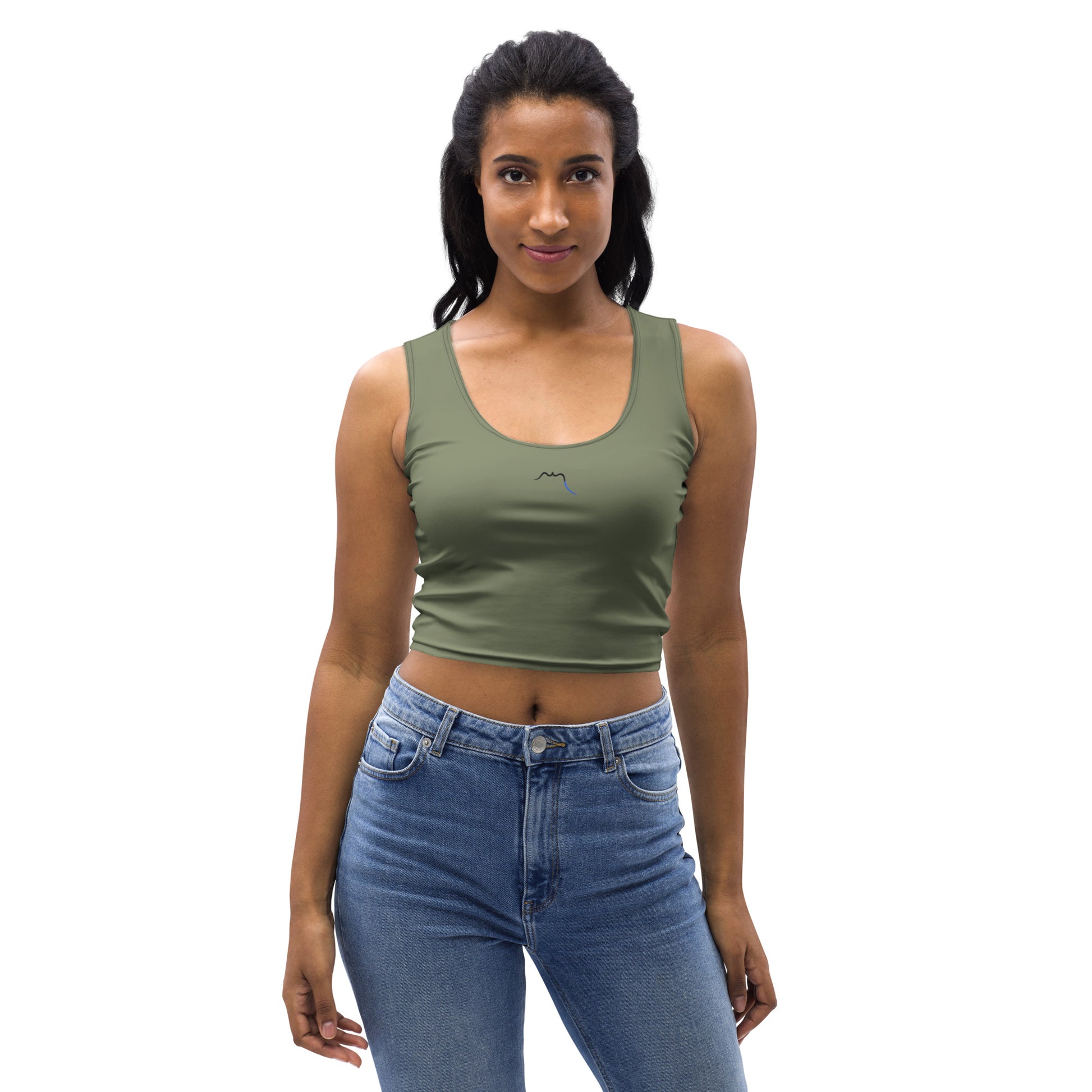 Vue de face du Crop-Top Yesa - coloris kaki