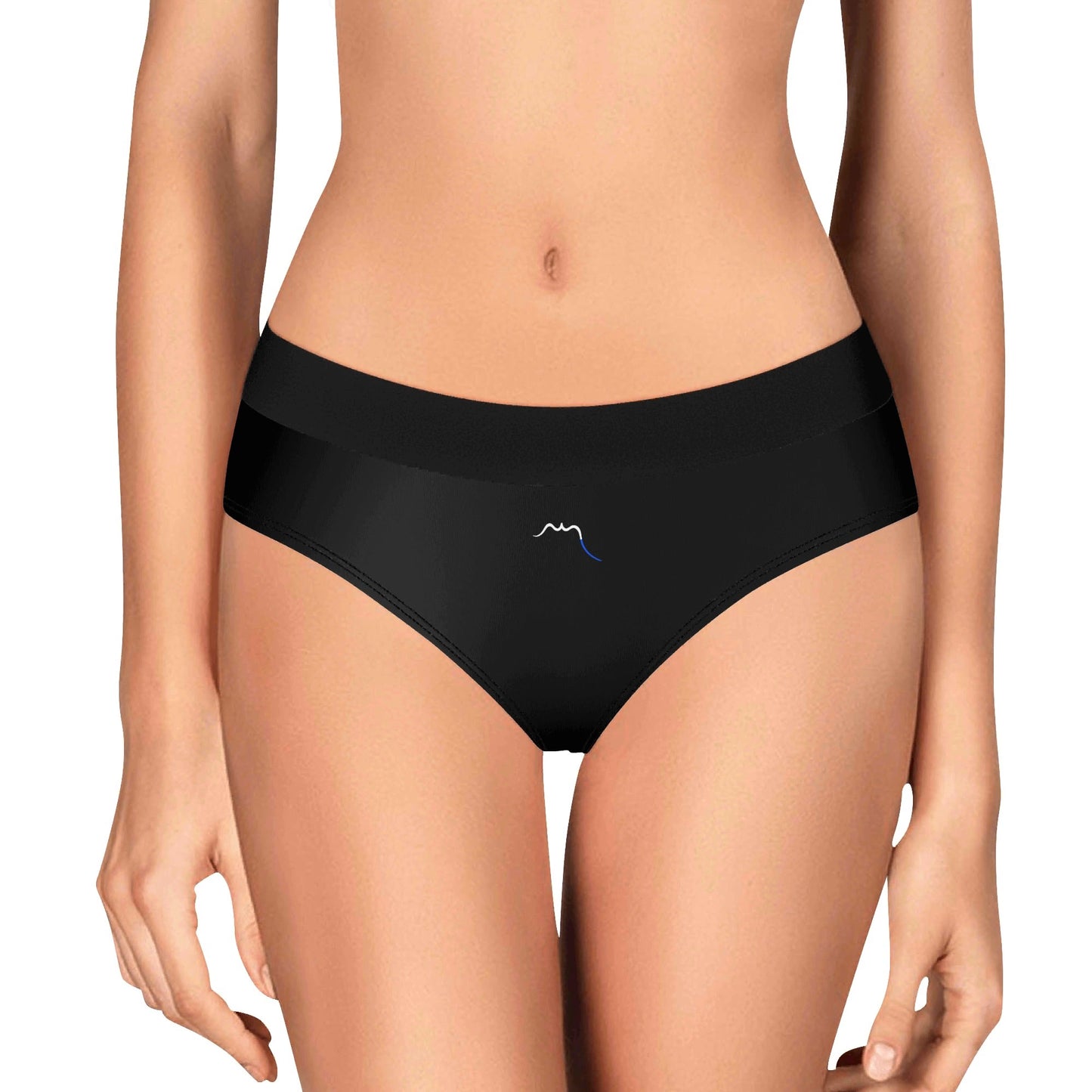 Vue de face de la Culotte Elaia Taille Haute - coloris noir