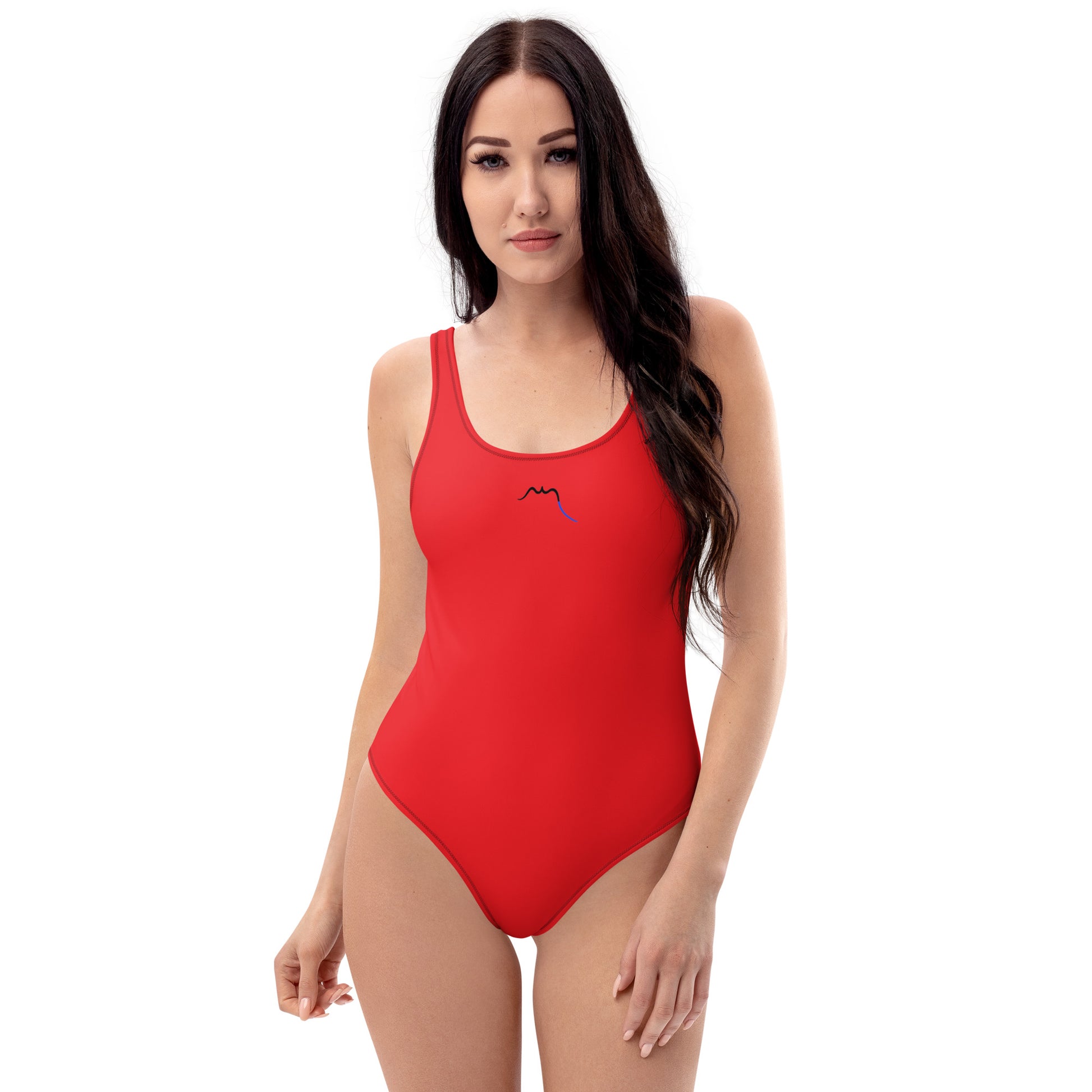 Vue de face du Monokini Milady - coloris rouge