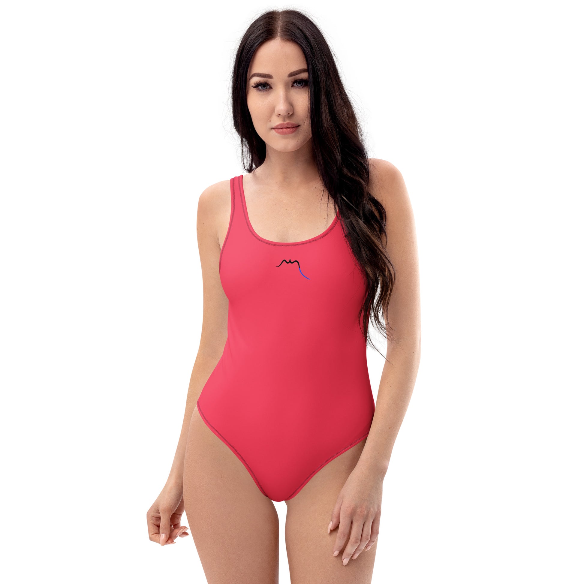Vue de face du Monokini Milady - coloris rose foncé
