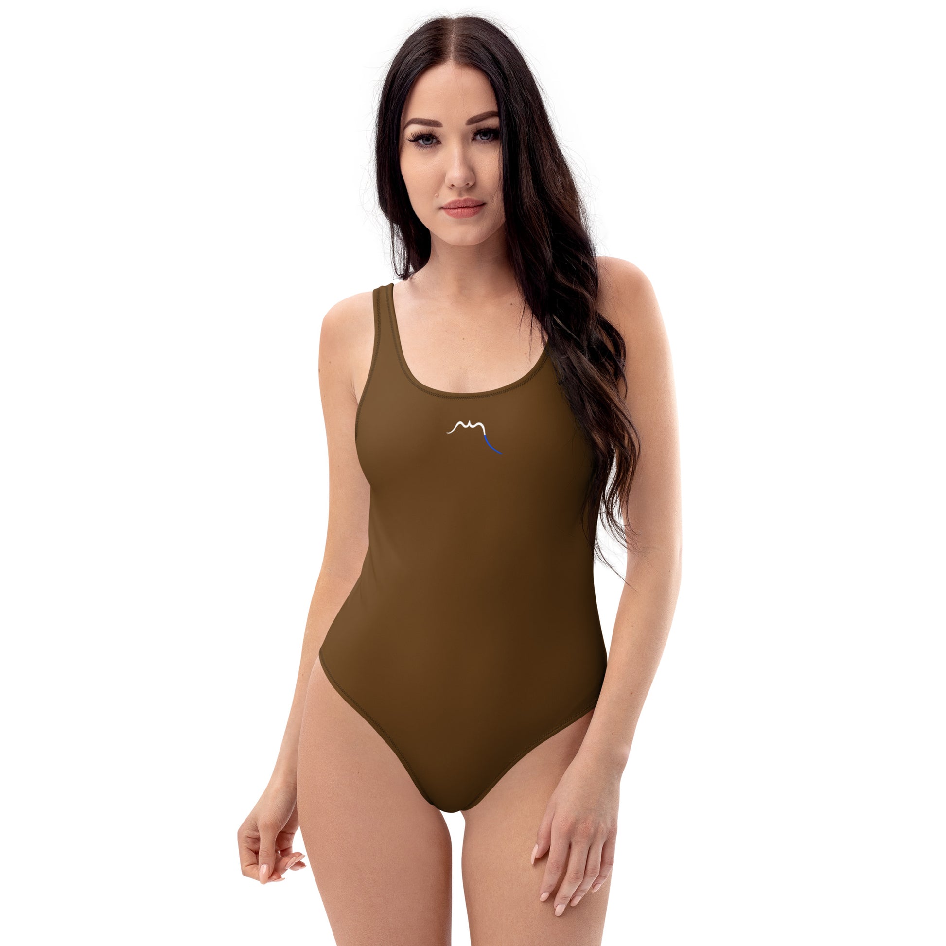 Vue de face du Monokini Milady - coloris marron