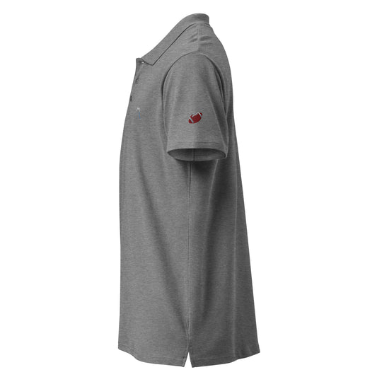 Vue de côté du polo brodé H/F Rugby - coloris souris