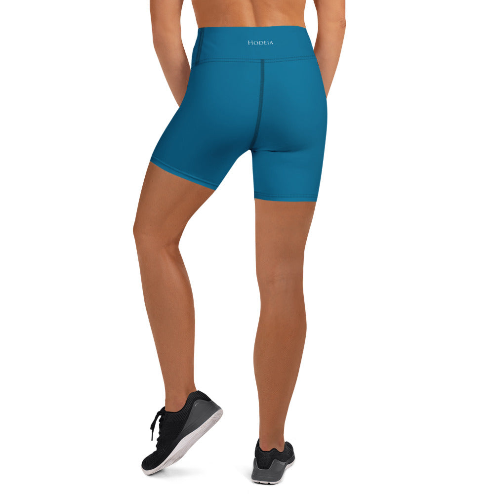 Vue de dos du Short de Yoga Sol - coloris bleu pétrole