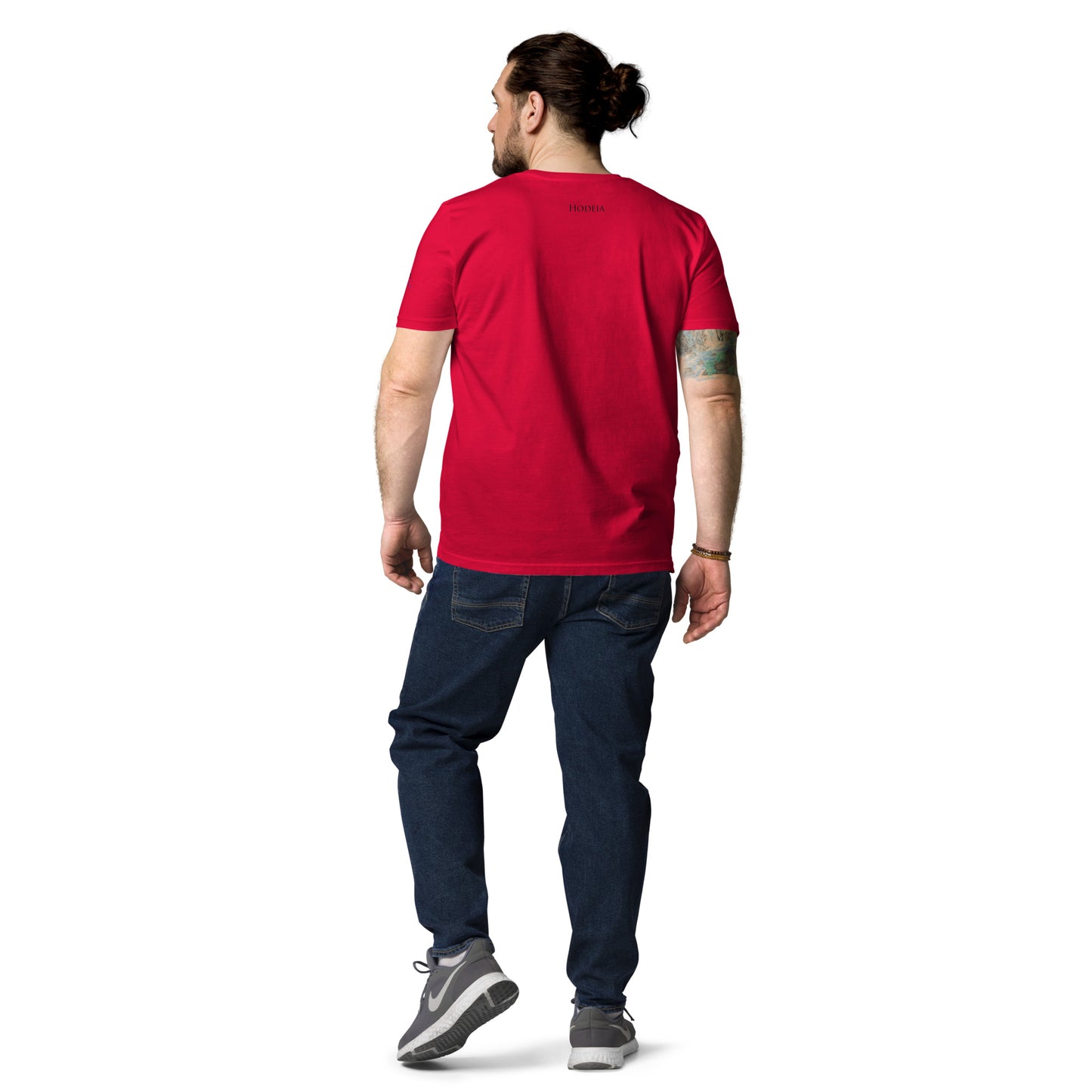 Vue de dos du T-shirt 100% Coton Bio Bardenas - coloris rouge
