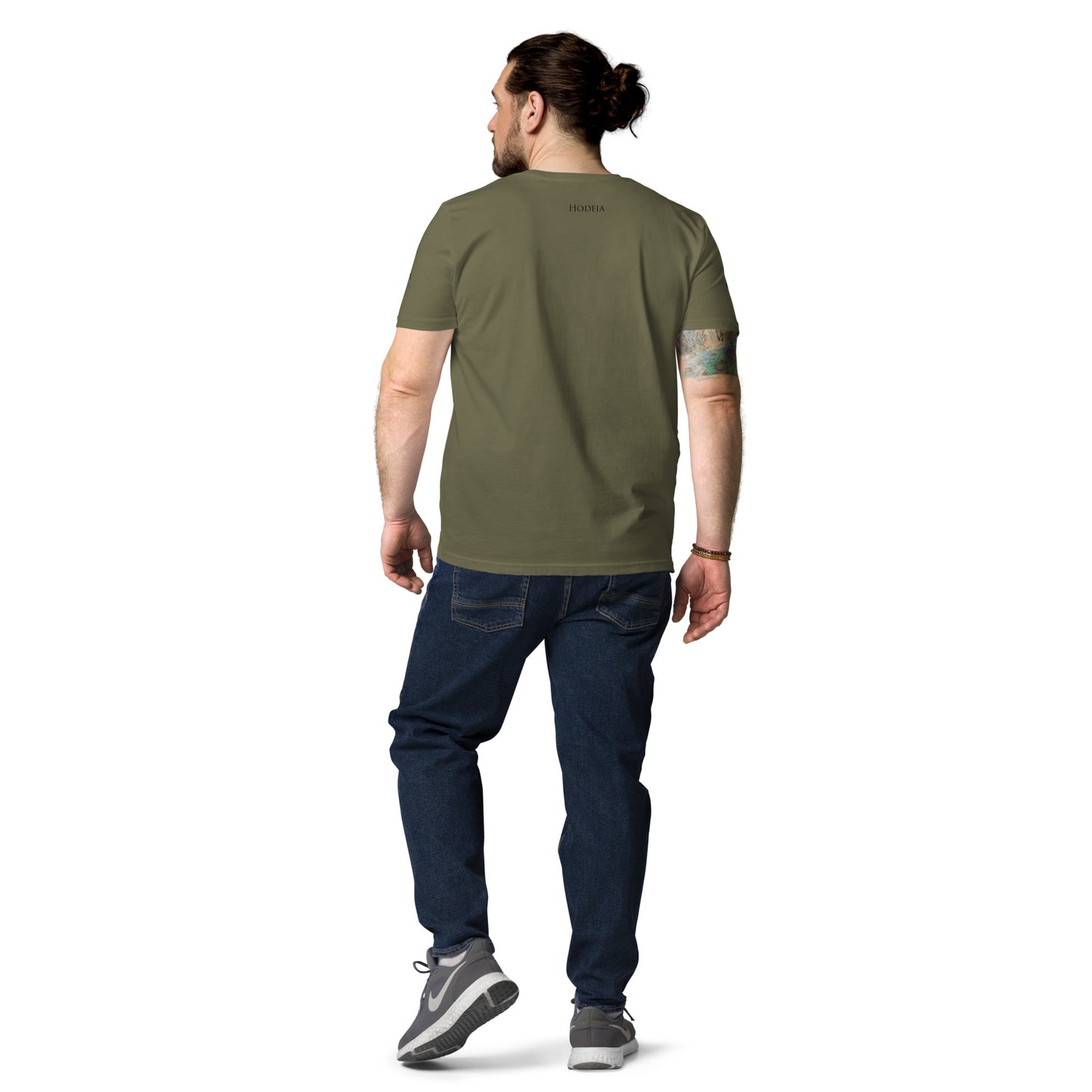 Vue de dos du T-shirt 100% Coton Bio Bardenas - coloris kaki foncé