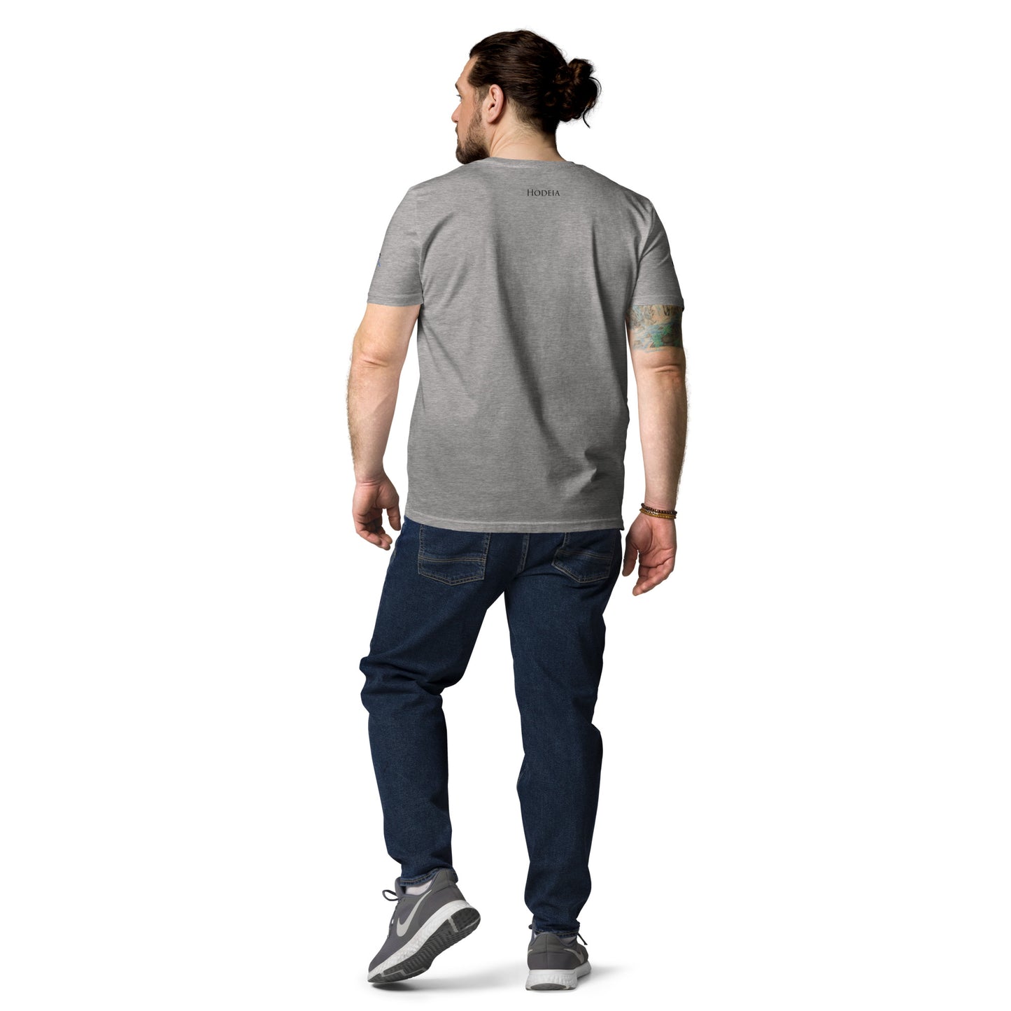 Vue de dos du T-shirt 100% Coton Bio Bardenas - coloris gris chiné