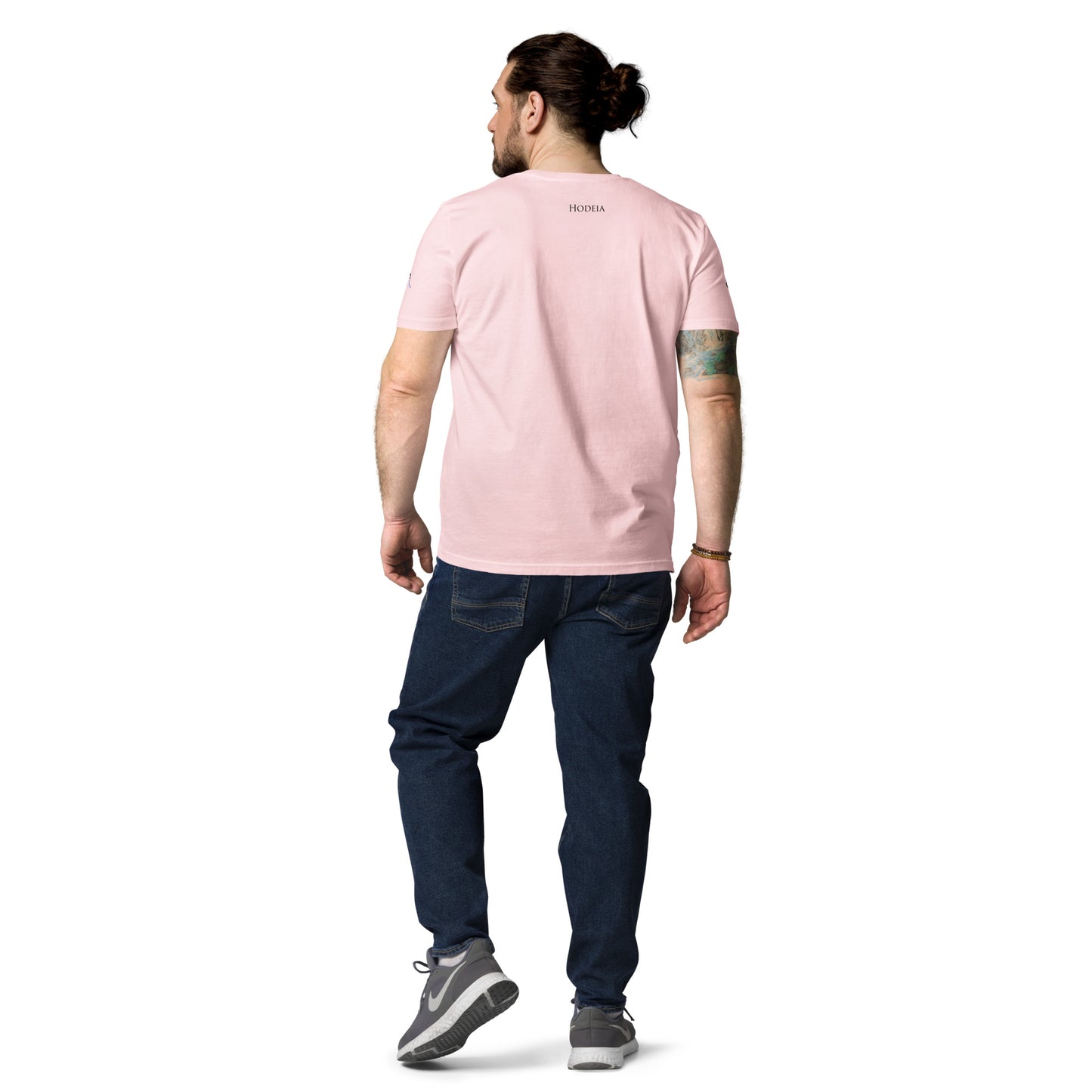 Vue de dos du T-shirt 100% Coton Bio Bardenas - coloris rose pâle