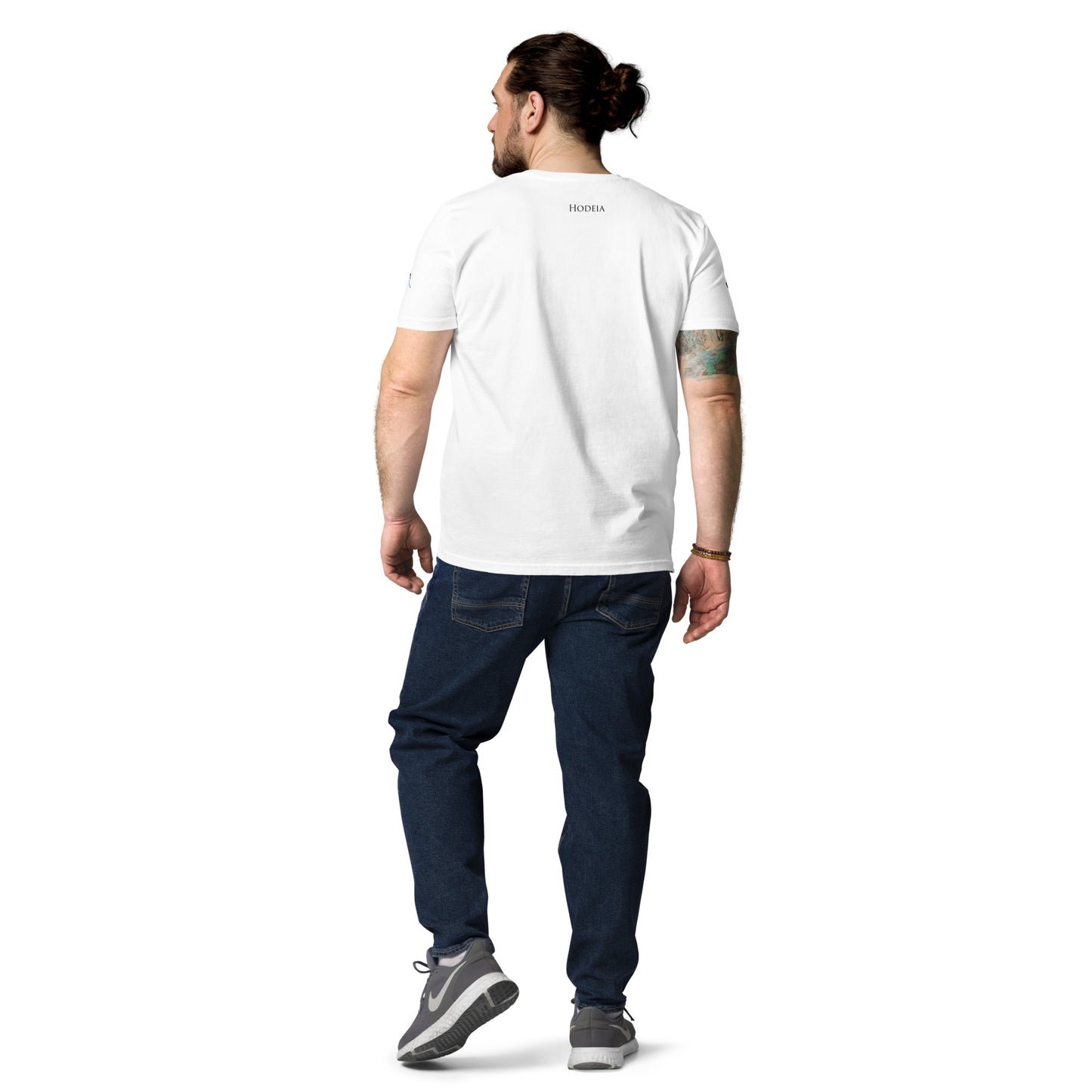 Vue de dos du T-shirt 100% Coton Bio Bardenas - coloris blanc