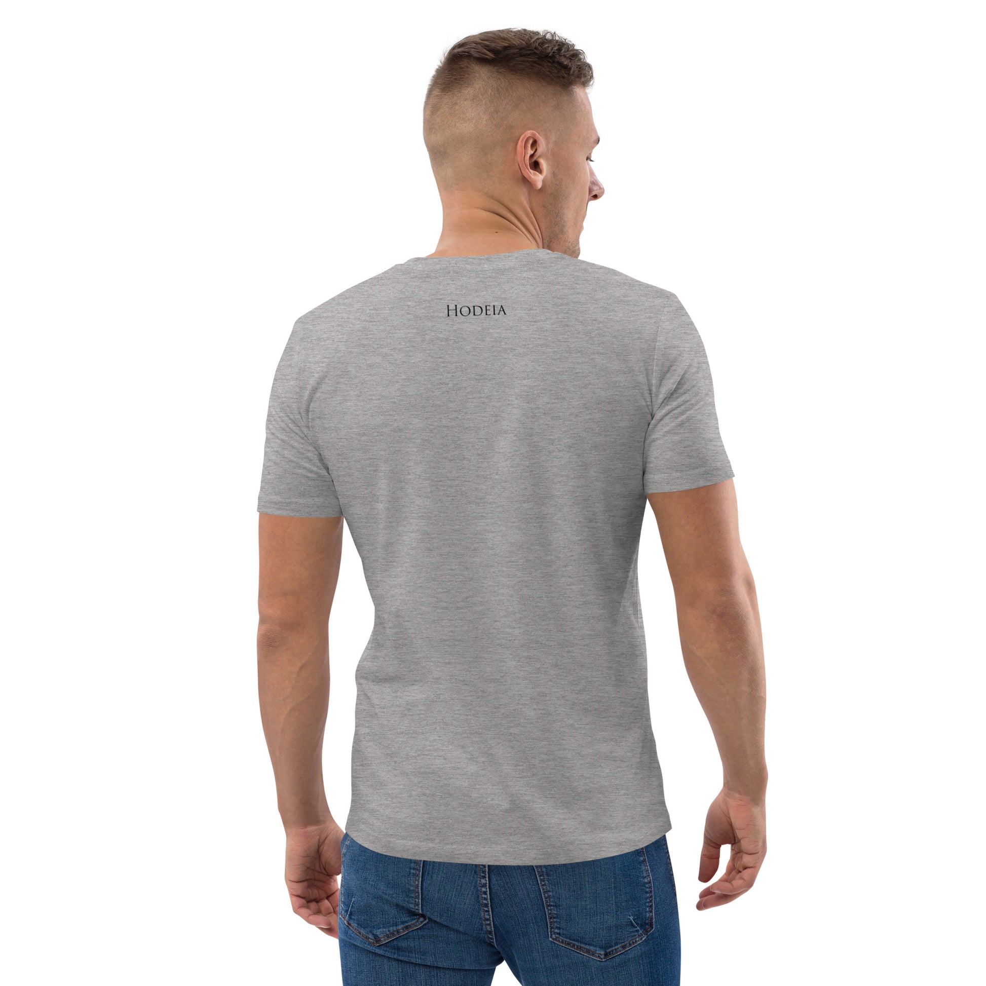 Vue de dos du T-shirt 100% Coton Bio Bidart Centre - coloris gris chiné