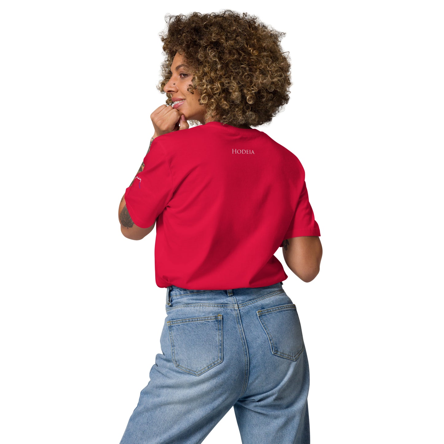 Vue de dos du T-shirt 100% Coton Bio Falaise - coloris rouge