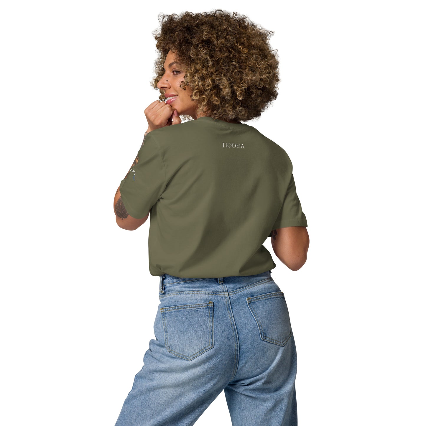 Vue de dos du T-shirt 100% Coton Bio Falaise - coloris kaki foncé