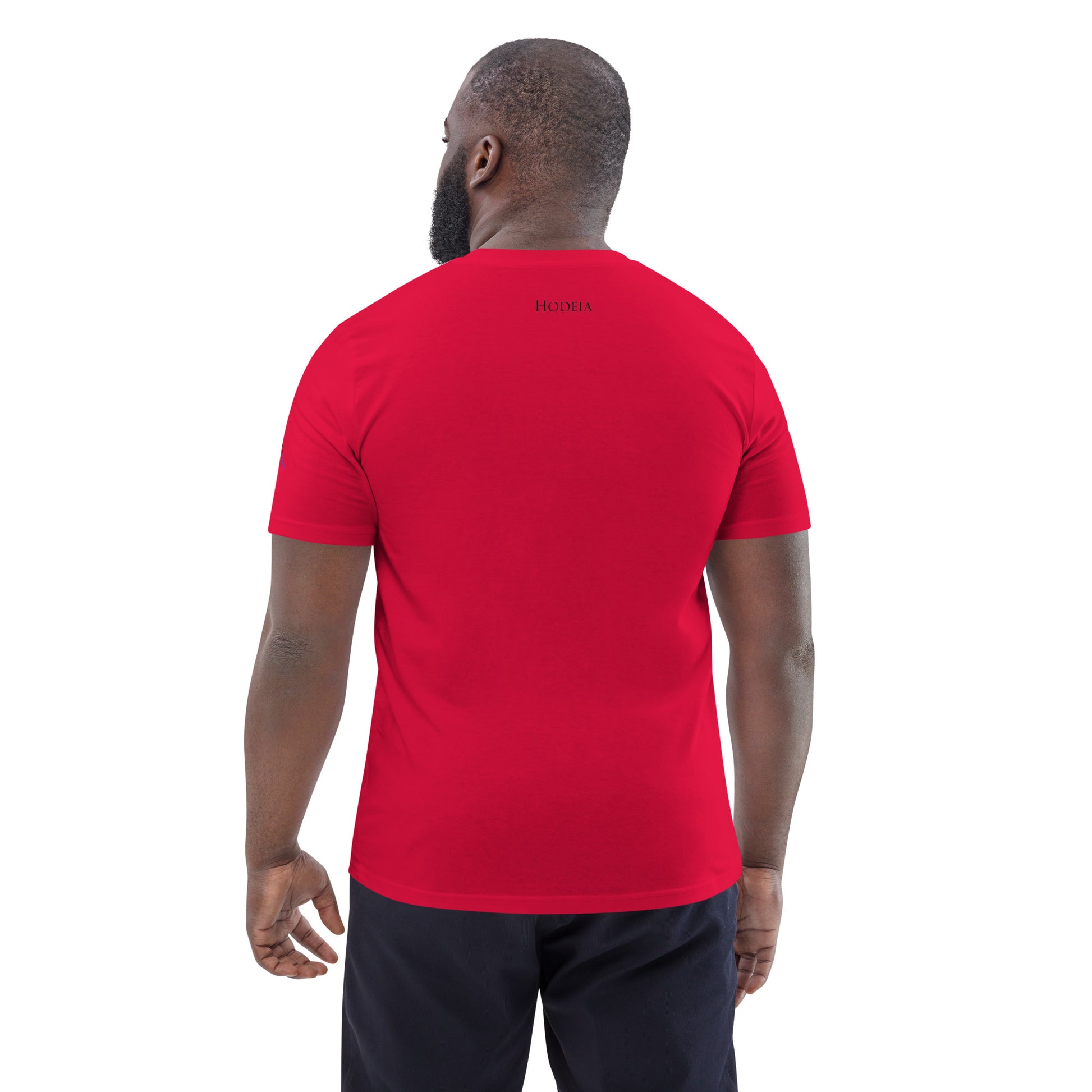 Vue de dos du T-shirt 100% Coton Bio Falaise - coloris rouge