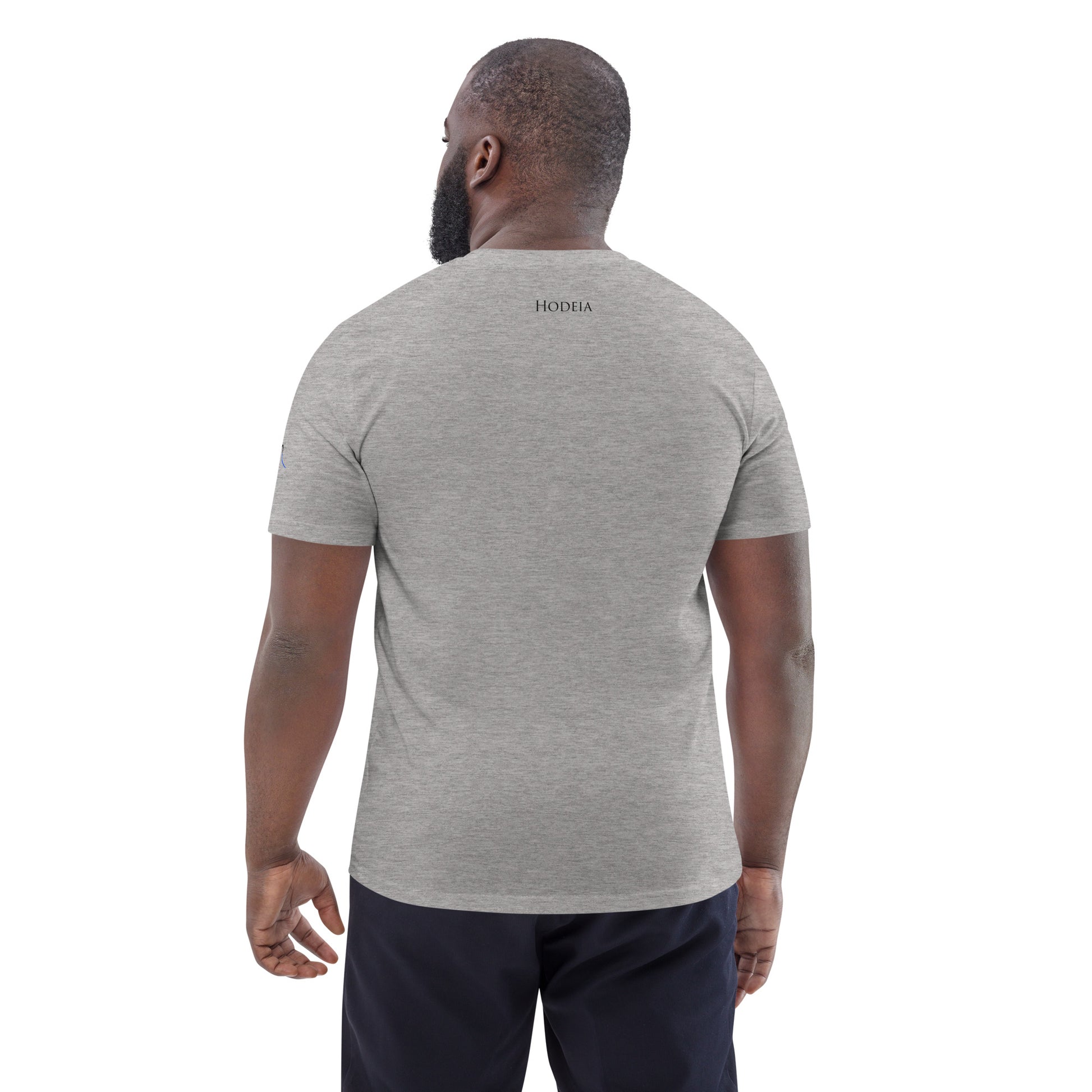 Vue de dos du T-shirt 100% Coton Bio Falaise - coloris gris chiné
