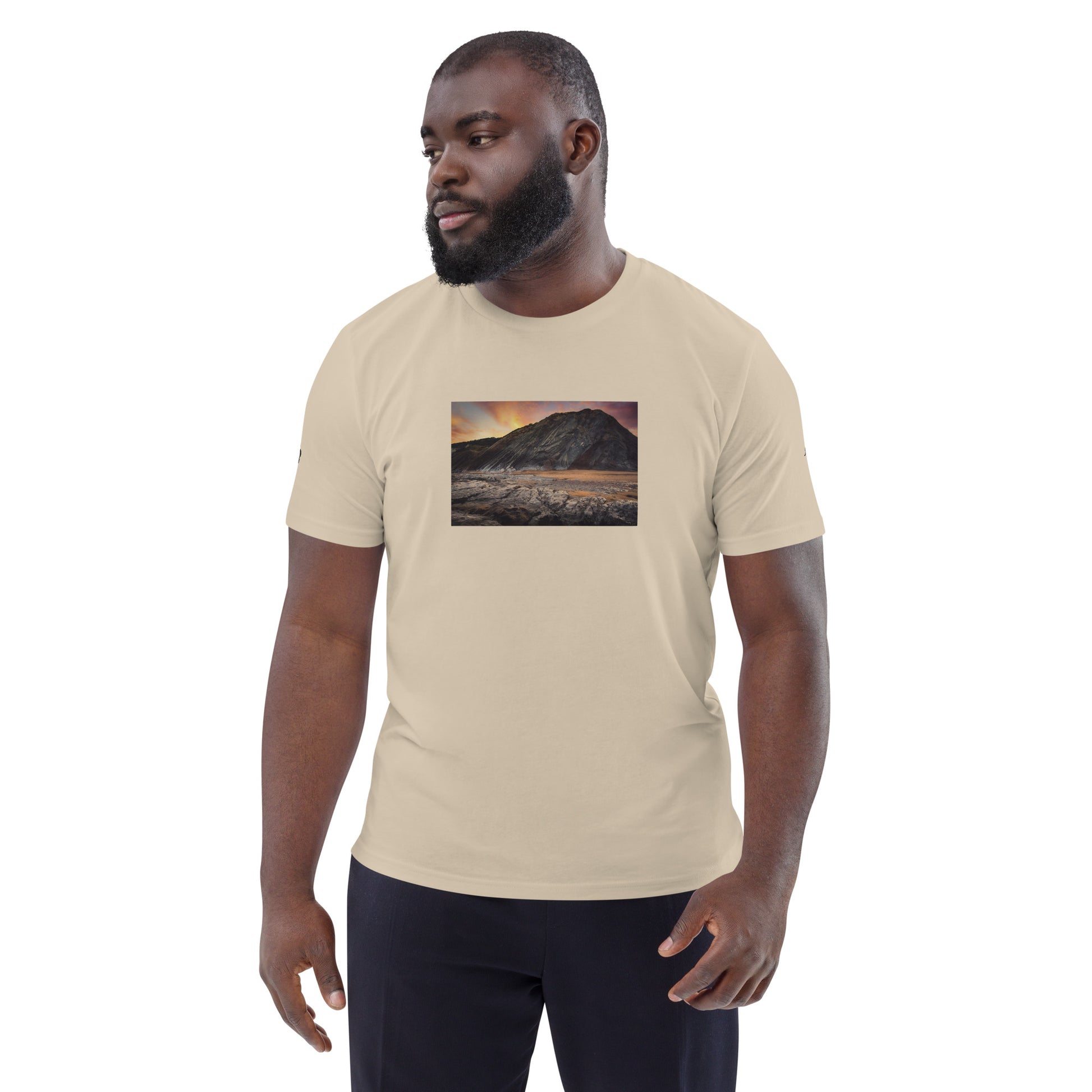 Vue de face du T-shirt 100% Coton Bio Falaise - coloris  beige clair
